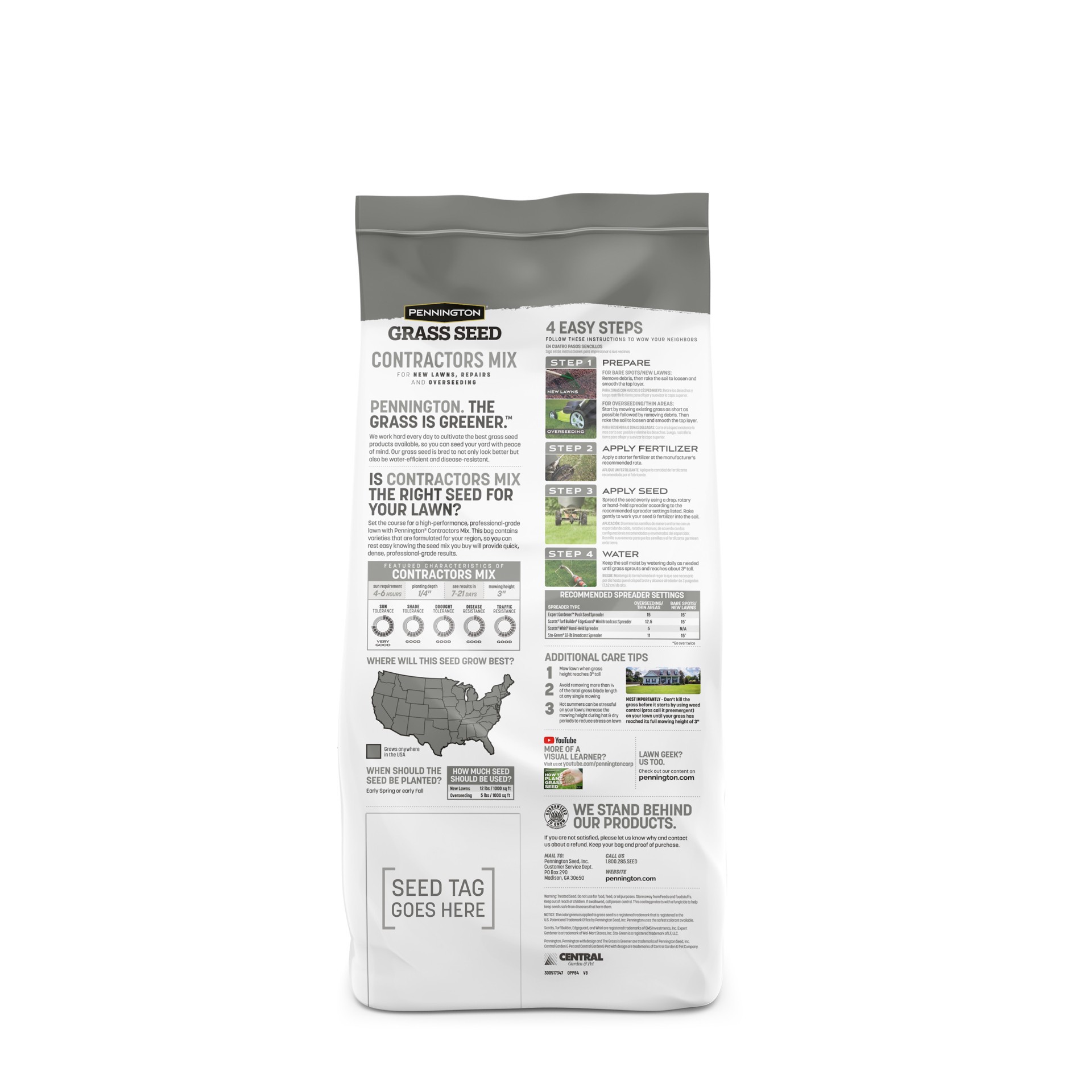 slide 5 of 6, Pennington Contractor's Mix South 7-lb Mixture/Blend Grass Seed, 1 ct