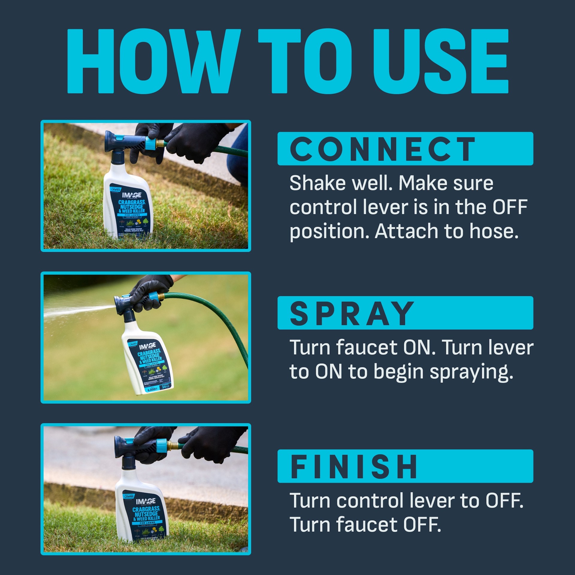 slide 4 of 6, IMAGE All In One RTS 24 -oz Hose end sprayer Lawn Weed Killer, 1 ct