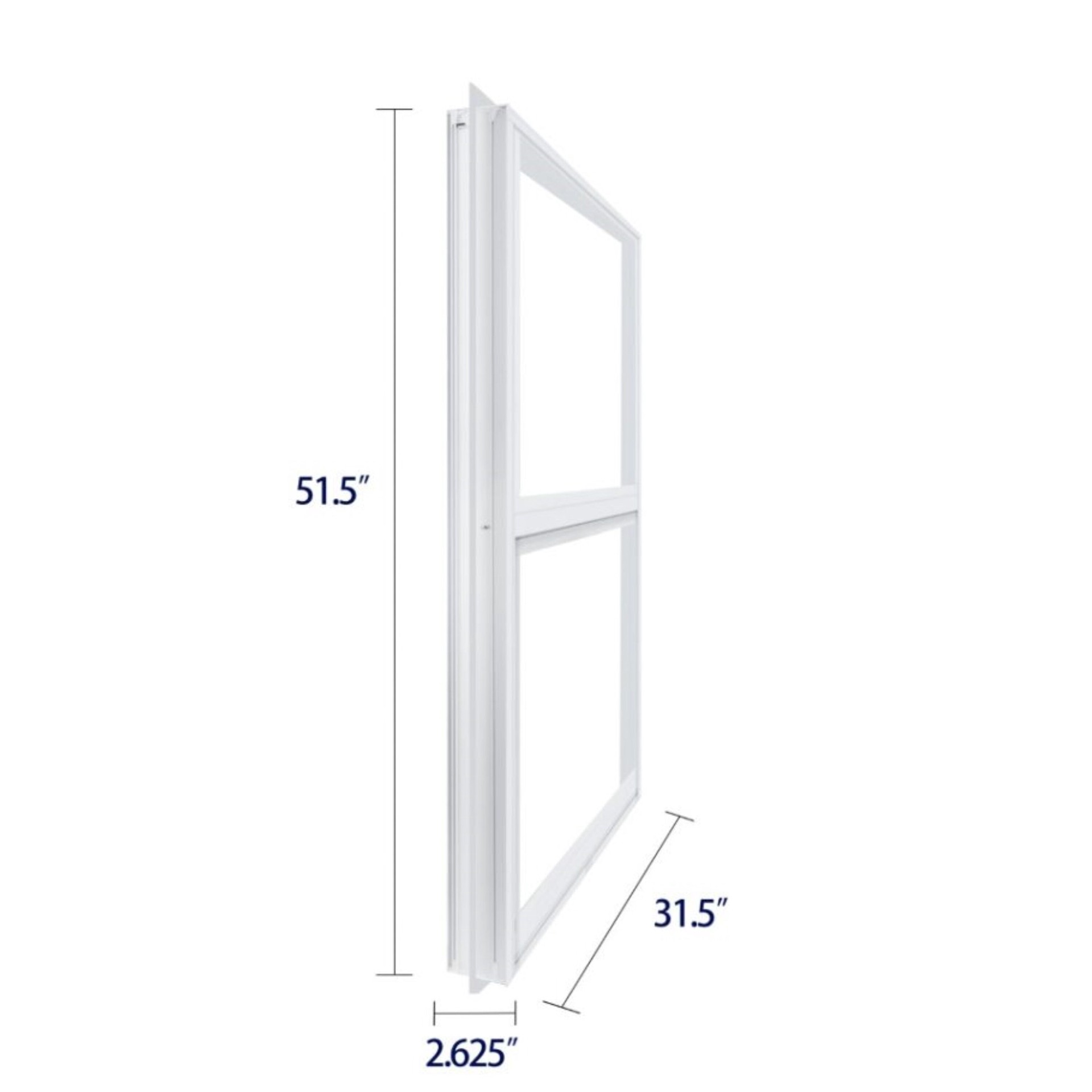slide 6 of 6, RELIABILT 46000 Series 31-1/2-in x 51-1/2-in White Exterior Aluminum New Construction Single Hung Window Low-E Double Pane Glass (Half Screen Included), 1 ct
