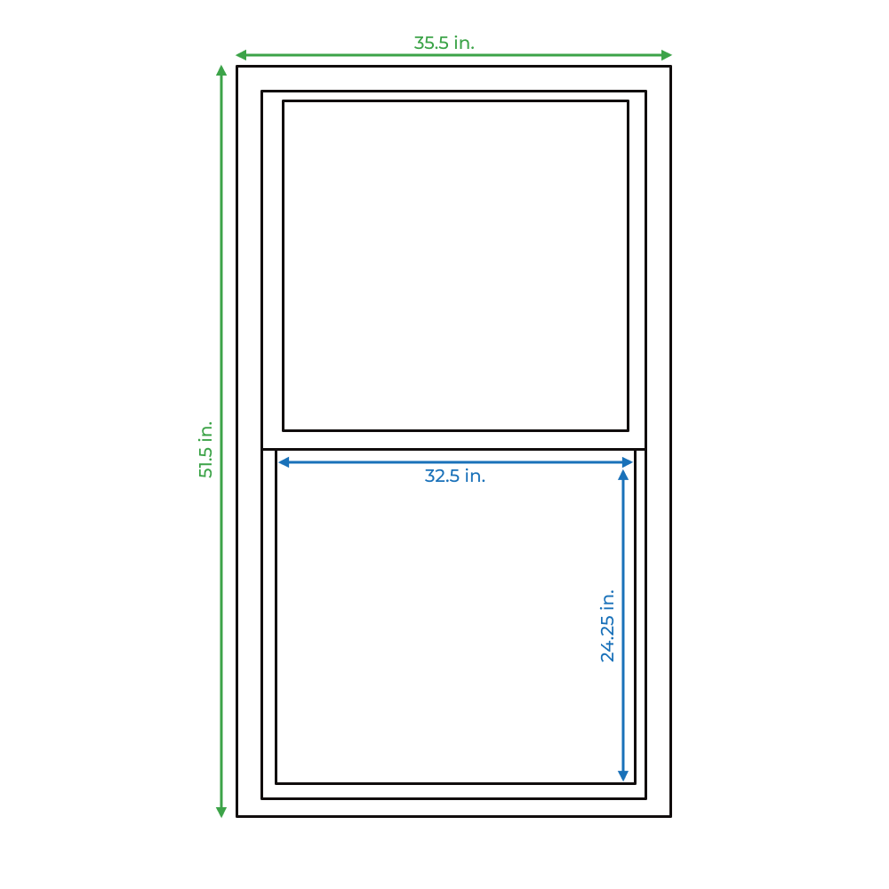 slide 4 of 6, RELIABILT 46000 Series 35-1/2-in x 51-1/2-in White Exterior Aluminum New Construction Single Hung Window Low-E Double Pane Glass (Half Screen Included), 1 ct