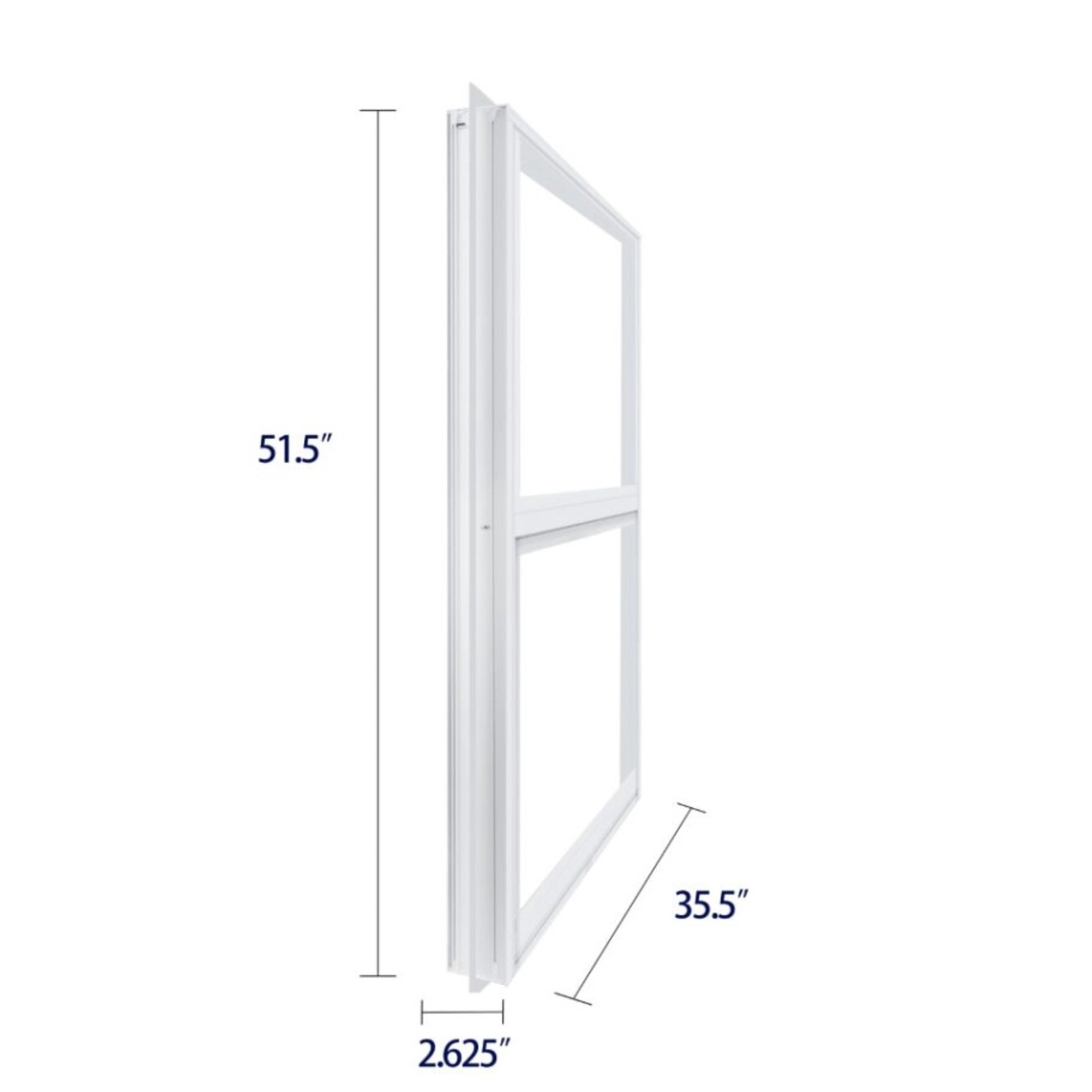 slide 6 of 6, RELIABILT 46000 Series 35-1/2-in x 51-1/2-in White Exterior Aluminum New Construction Single Hung Window Low-E Double Pane Glass (Half Screen Included), 1 ct