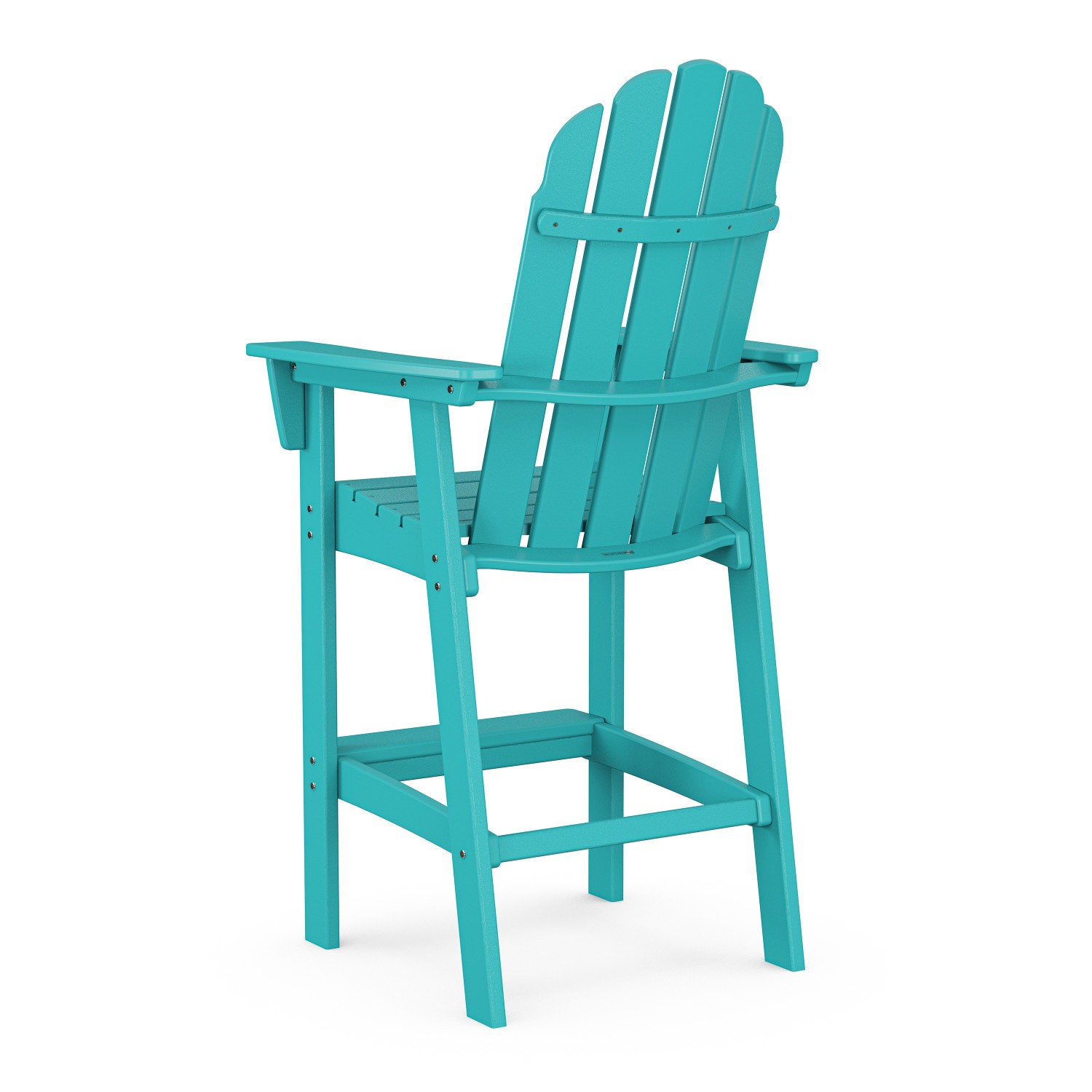 slide 4 of 6, allen + roth by POLYWOOD Oakport Aruba HDPE Frame Stationary Counter-height Chair with Slat Seat, 1 ct