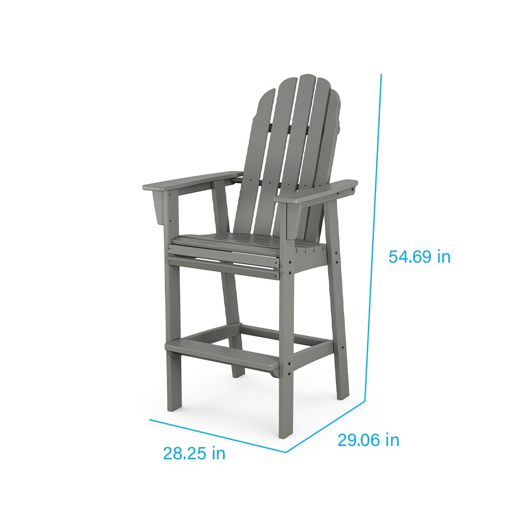 slide 2 of 6, allen + roth by POLYWOOD Oakport Slate Grey HDPE Frame Stationary Counter-height Chair with Slat Seat, 1 ct