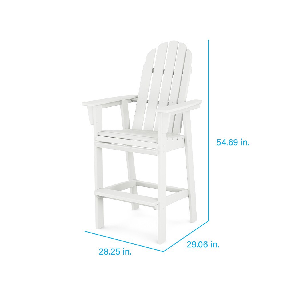 slide 3 of 6, allen + roth by POLYWOOD Oakport White HDPE Frame Stationary Counter-height Chair with Slat Seat, 1 ct