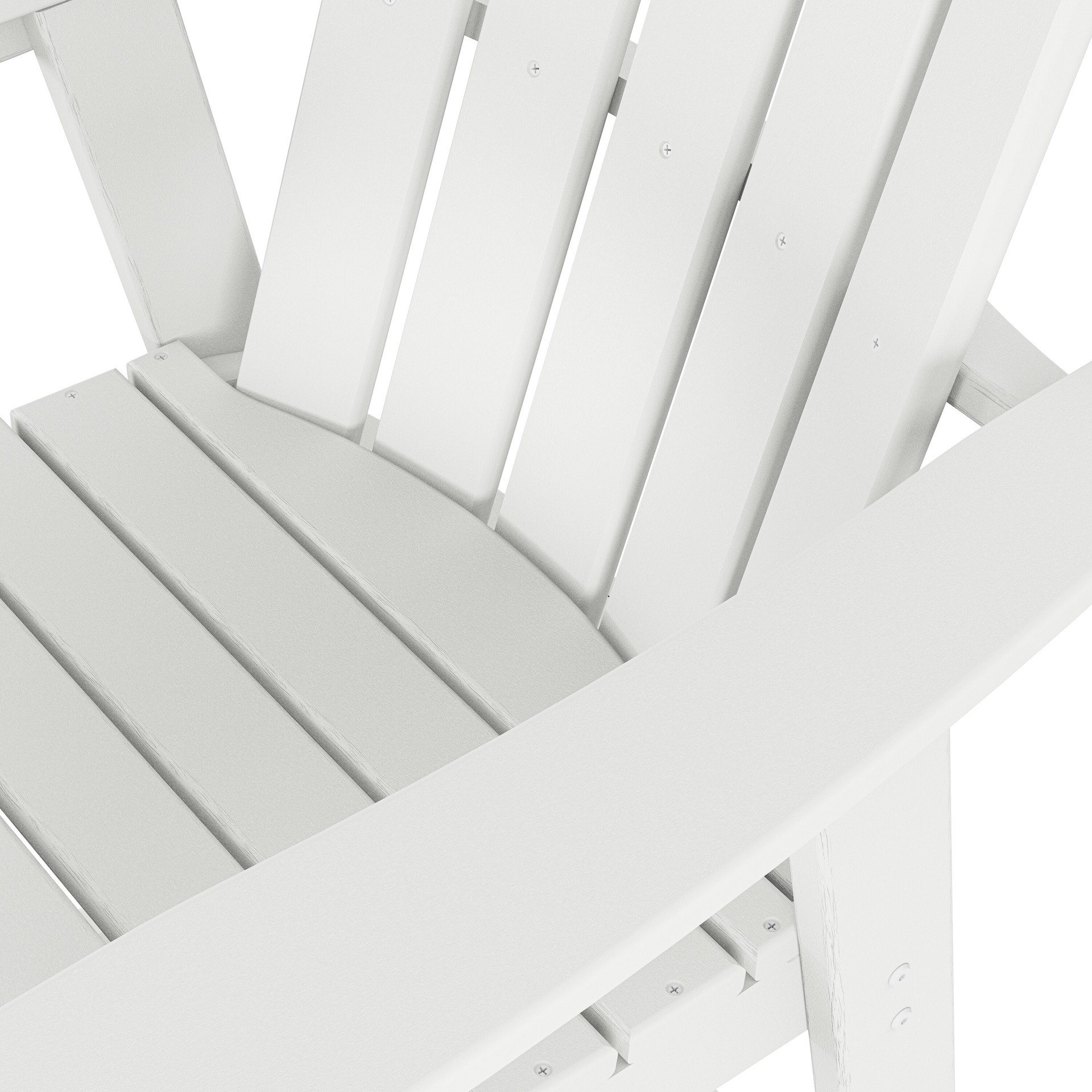 slide 5 of 6, allen + roth by POLYWOOD Oakport White HDPE Frame Stationary Counter-height Chair with Slat Seat, 1 ct