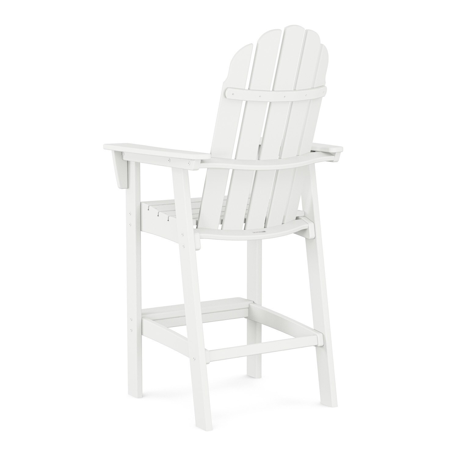 slide 5 of 6, allen + roth by POLYWOOD Oakport White HDPE Frame Stationary Counter-height Chair with Slat Seat, 1 ct