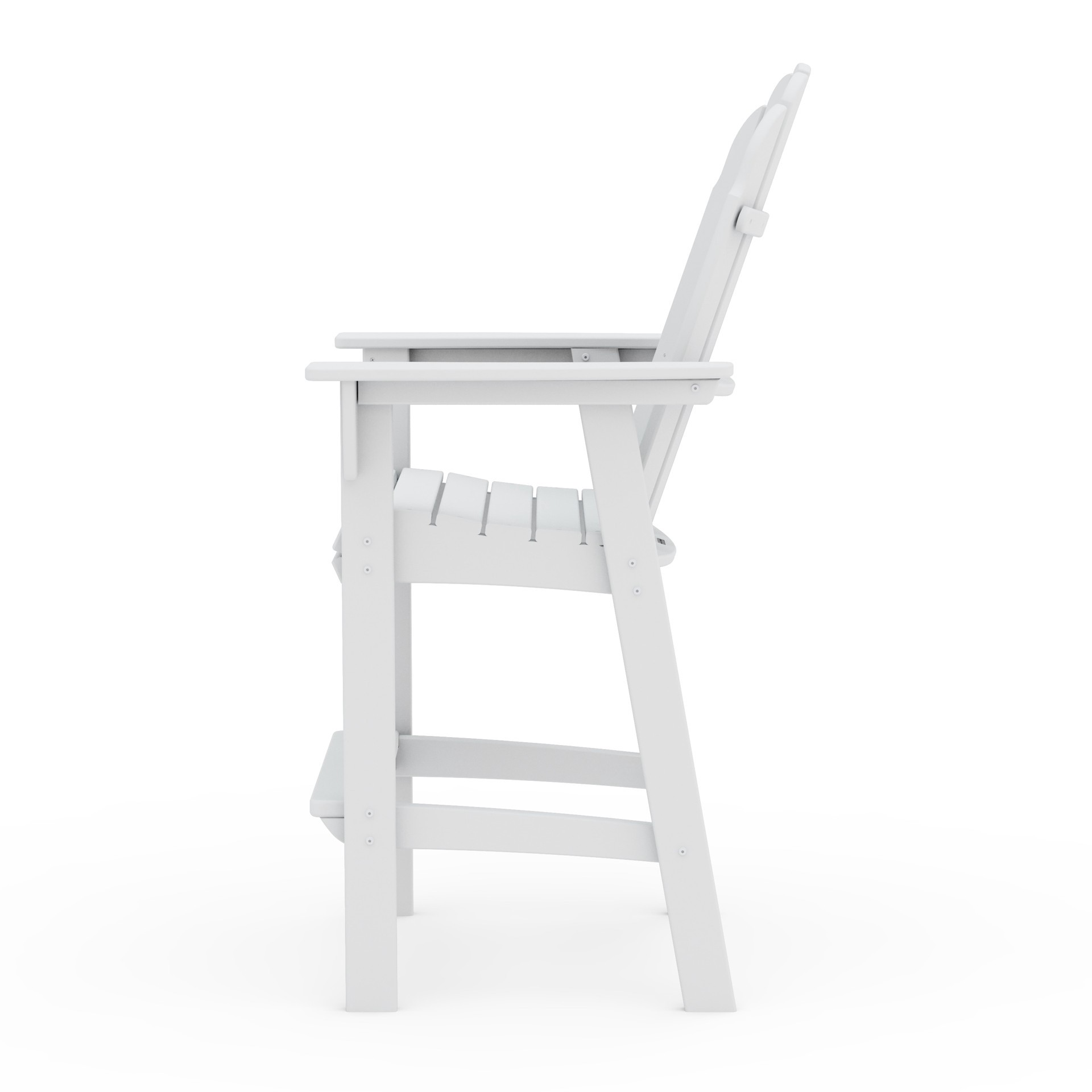 slide 6 of 6, allen + roth by POLYWOOD Oakport White HDPE Frame Stationary Counter-height Chair with Slat Seat, 1 ct