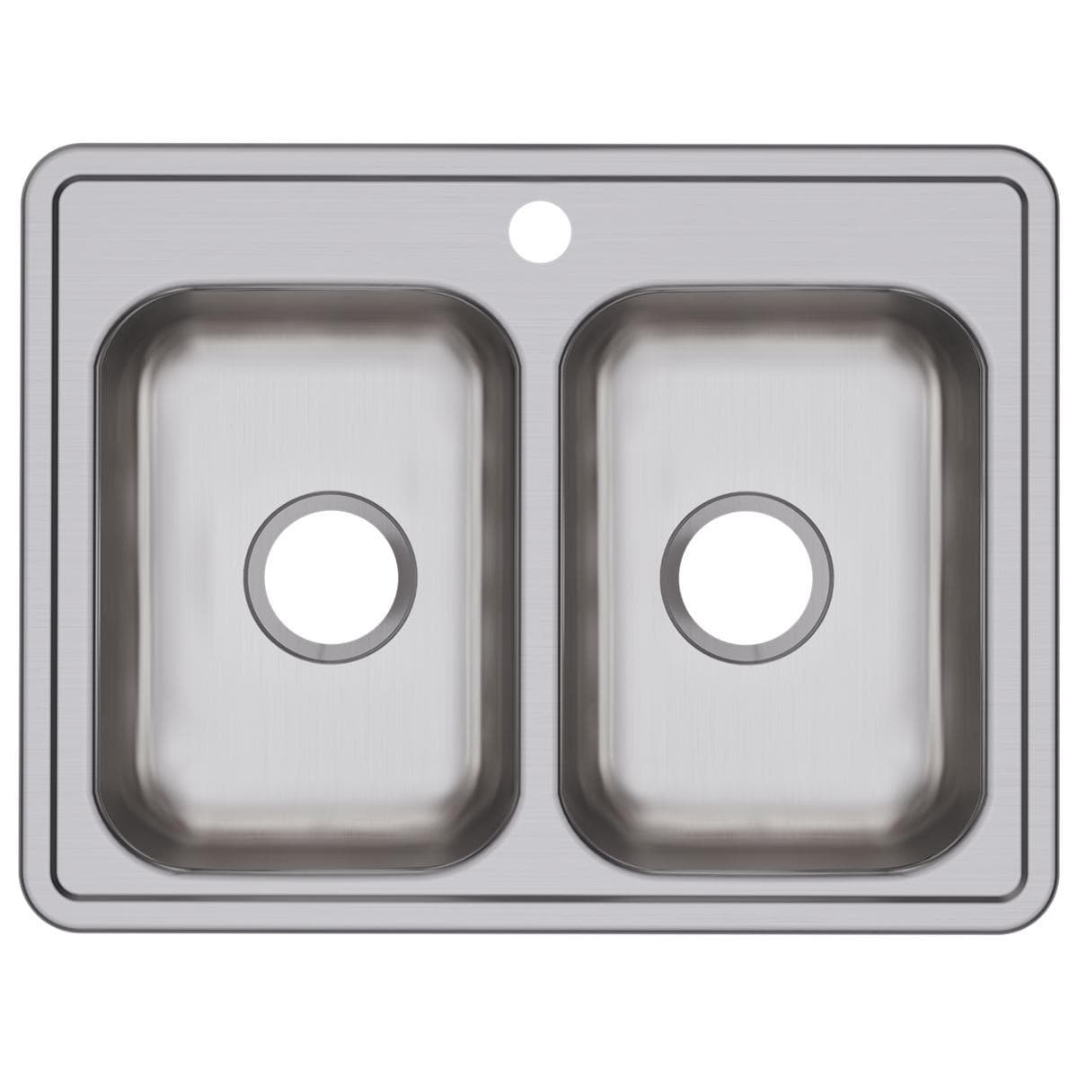 slide 2 of 6, Dayton Drop-in 25-in x 19-in Stainless steel Double equal bowl 22 -Gauge Kitchen Sink, 1 ct