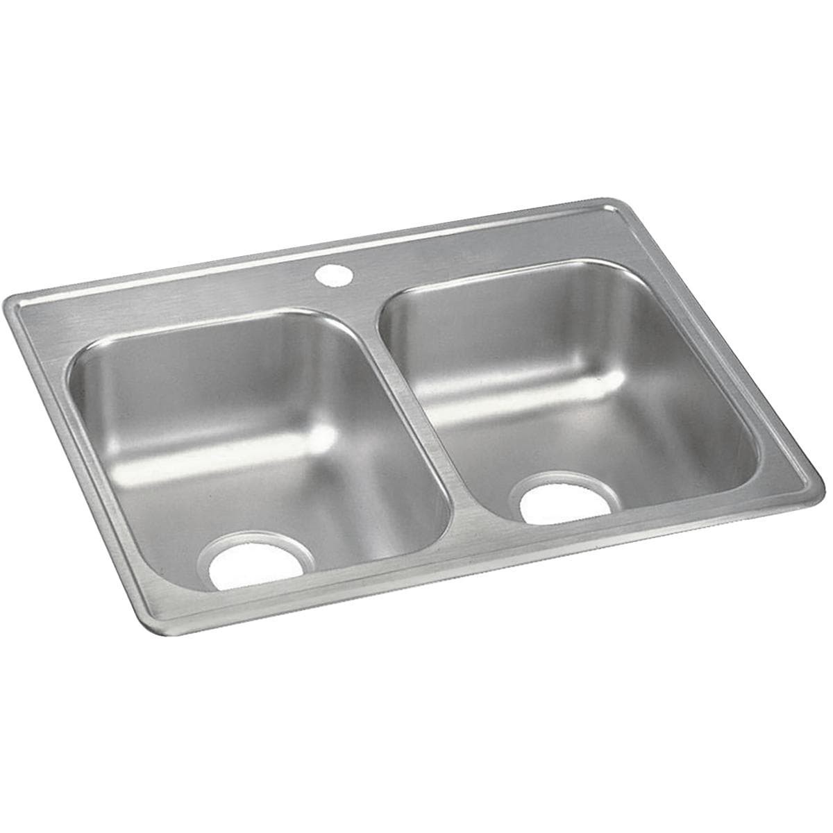 slide 1 of 6, Dayton Drop-in 25-in x 19-in Stainless steel Double equal bowl 22 -Gauge Kitchen Sink, 1 ct