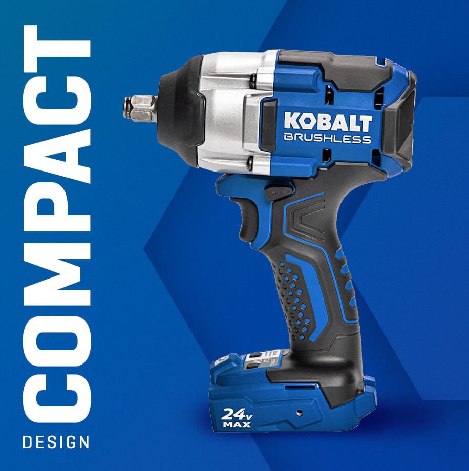 slide 3 of 6, Kobalt 24-volt Variable Speed Brushless 1/2-in Drive Cordless Impact Wrench (Battery Included and Charger Included), 1 ct