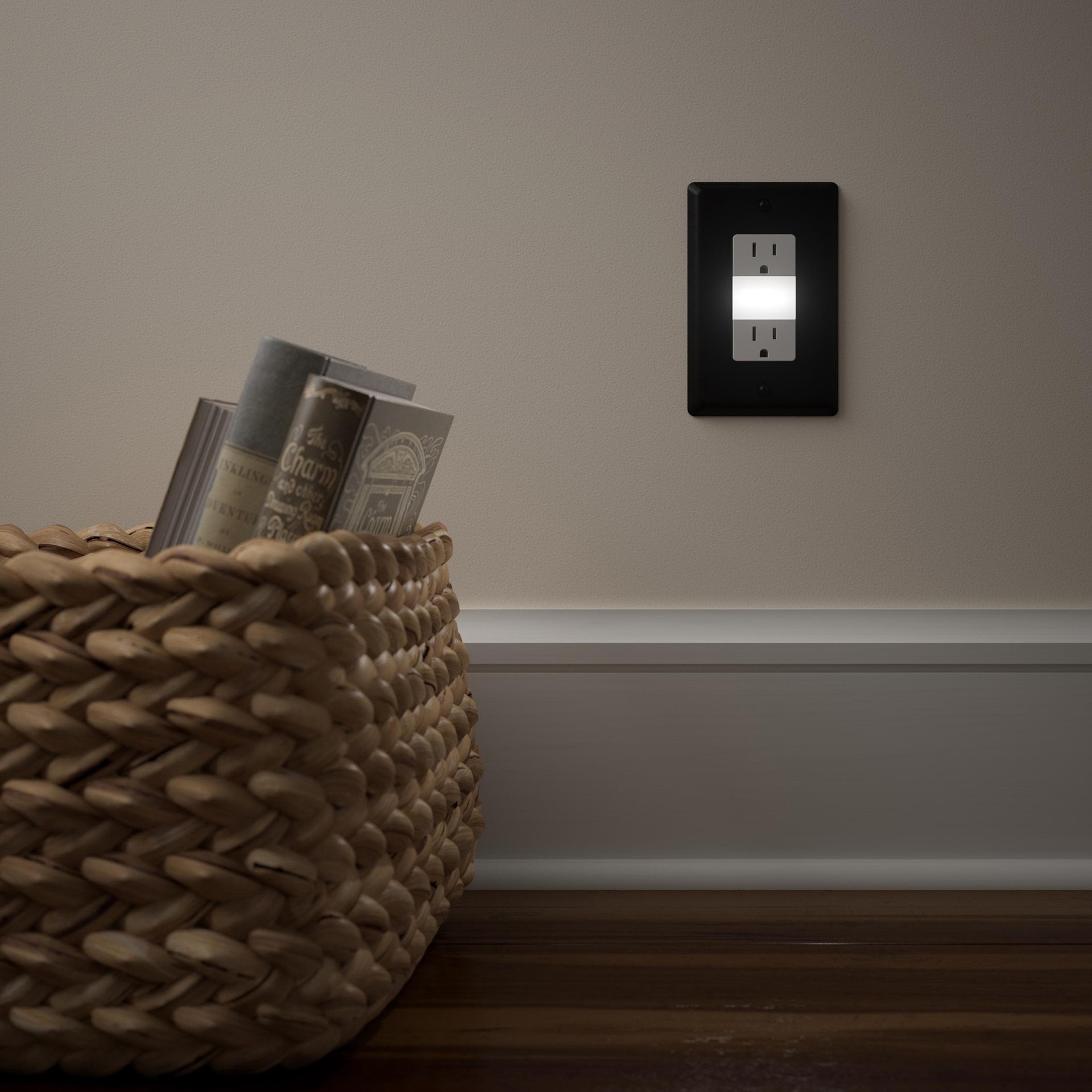 slide 2 of 6, allen + roth Simple Square 1 -Gang Standard Size Matte Black Steel Indoor Decorator Wall Plate, 1 ct