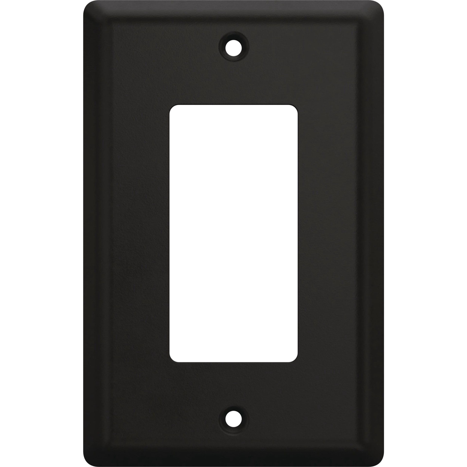 slide 1 of 6, allen + roth Simple Square 1 -Gang Standard Size Matte Black Steel Indoor Decorator Wall Plate, 1 ct