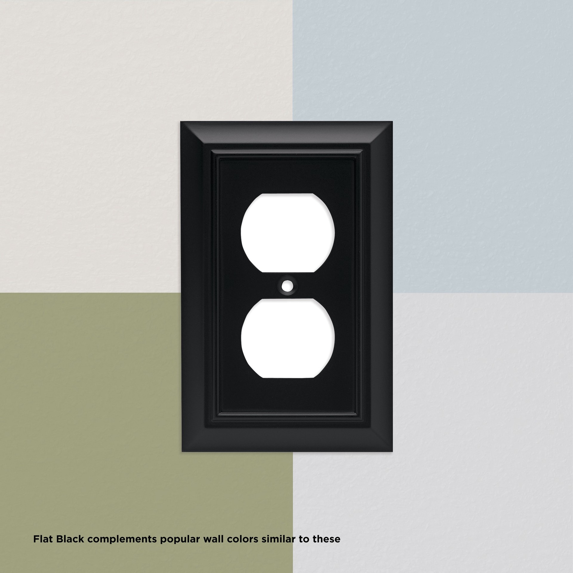 slide 5 of 6, allen + roth Simple Square 1 -Gang Standard Size Matte Black Steel Indoor Toggle Wall Plate, 1 ct