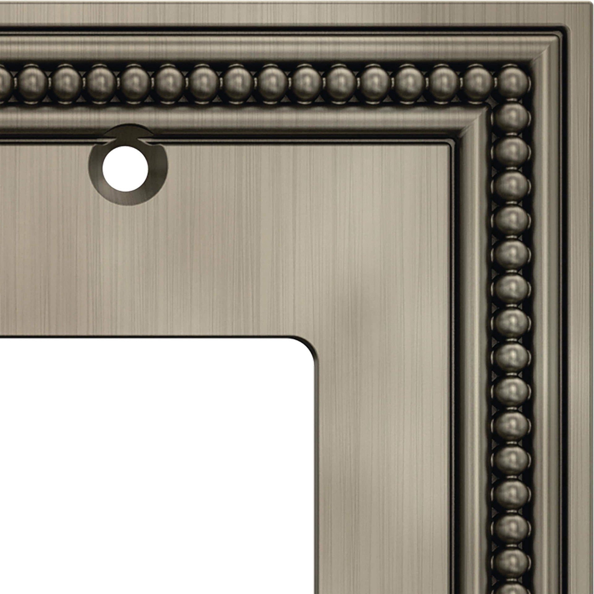 slide 3 of 6, allen + roth Beaded 3 -Gang Midsize Size Brushed Satin Pewter Zinc Indoor Decorator Wall Plate, 1 ct