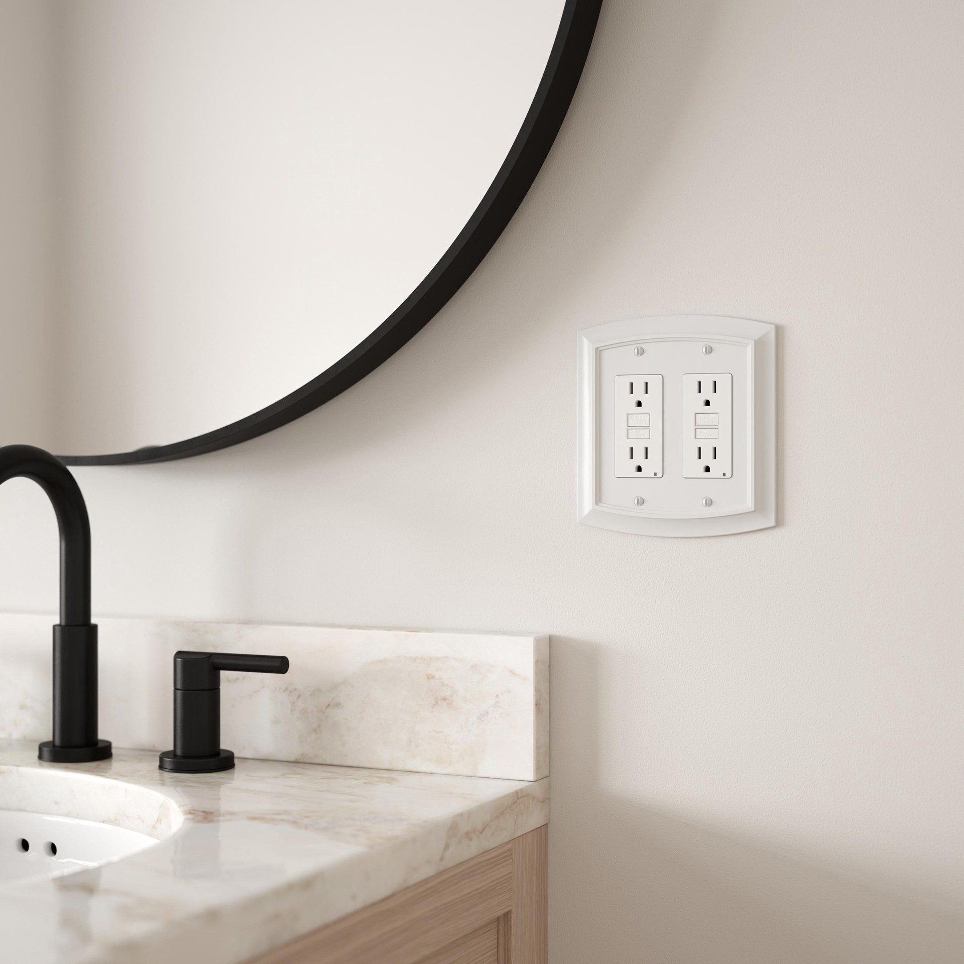 slide 2 of 6, allen + roth Chatham 2 -Gang Midsize Size Pure White Zinc Indoor Decorator Wall Plate, 1 ct