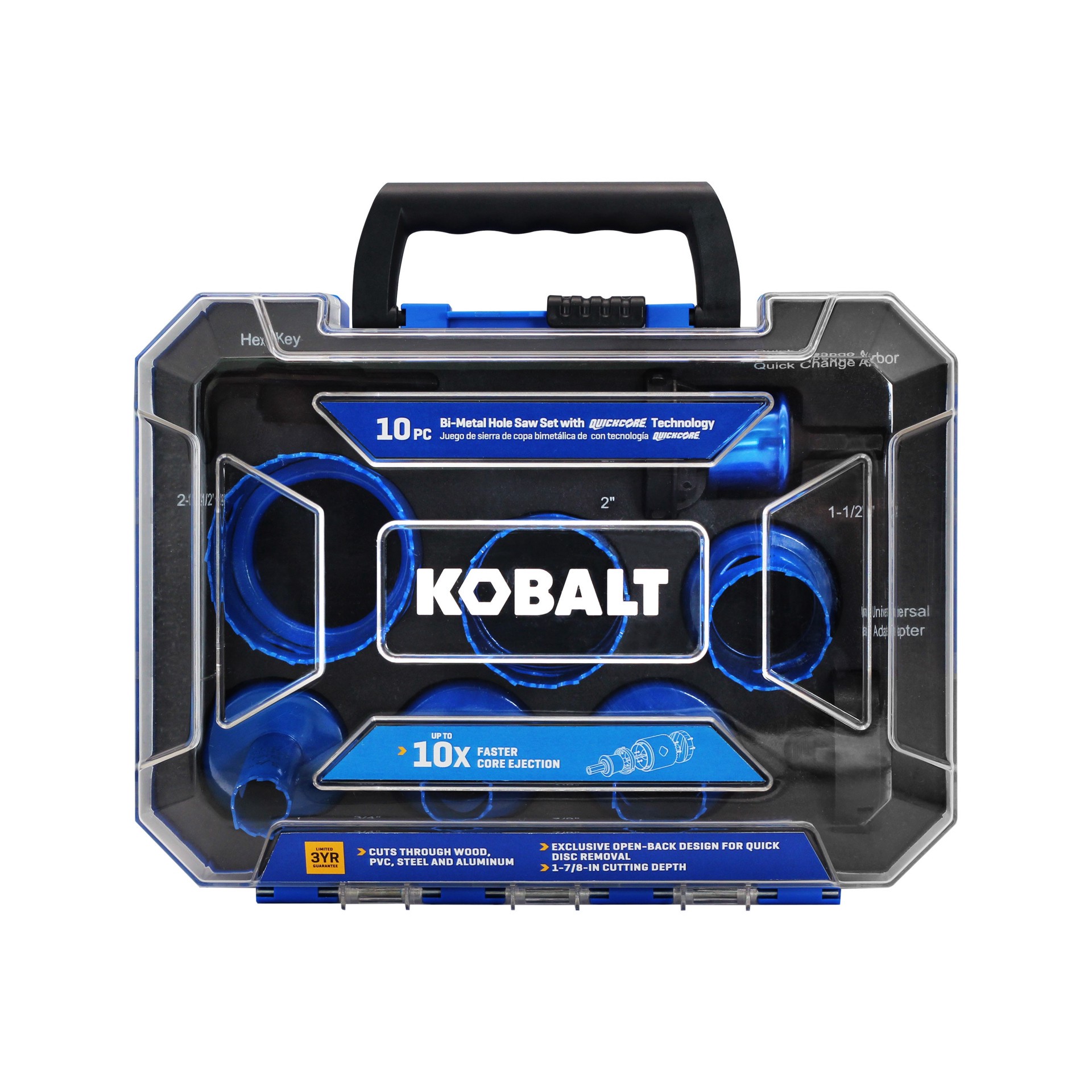 slide 2 of 6, Kobalt Bi-metal Non-arbored Hole saw kit Set with Hard Case, 1 ct