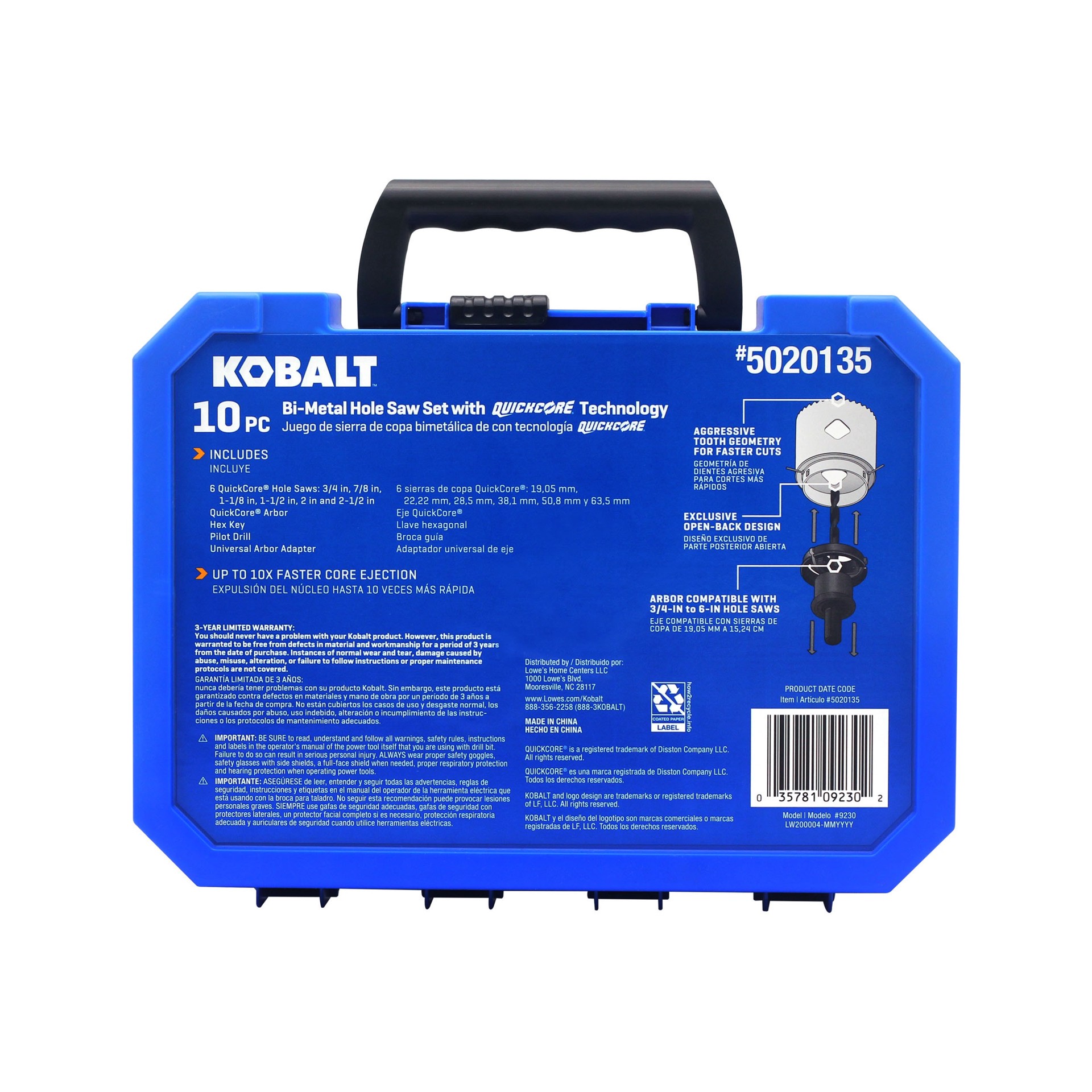 slide 3 of 6, Kobalt Bi-metal Non-arbored Hole saw kit Set with Hard Case, 1 ct
