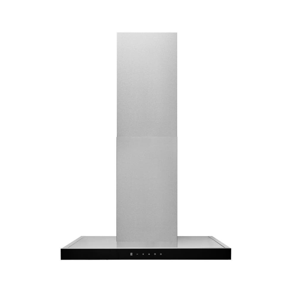 slide 6 of 6, Broan 30 inch Convertible 450-CFM Stainless steel with black glass Wall-Mounted Range Hood with Charcoal Filter, 1 ct