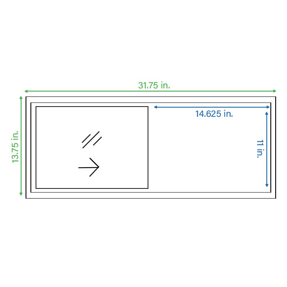 slide 2 of 6, RELIABILT 31-3/4-in x 13-3/4-in White Exterior White Interior Left-Handed Vinyl Sliding Window Double strength (Half Screen Included), 1 ct