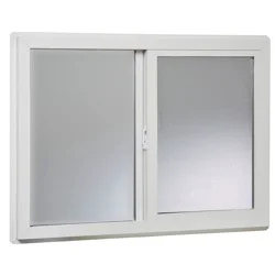 RELIABILT 60001 Series 31-3/4-in x 23-3/4-in Left-Handed White with White Interior Vinyl Sliding Window with Double Strength Glass (Half Screen Included)