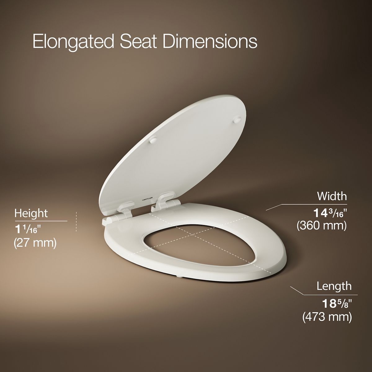 slide 3 of 6, KOHLER Ridgewood Wood Biscuit Elongated Soft Close Toilet Seat, 1 ct