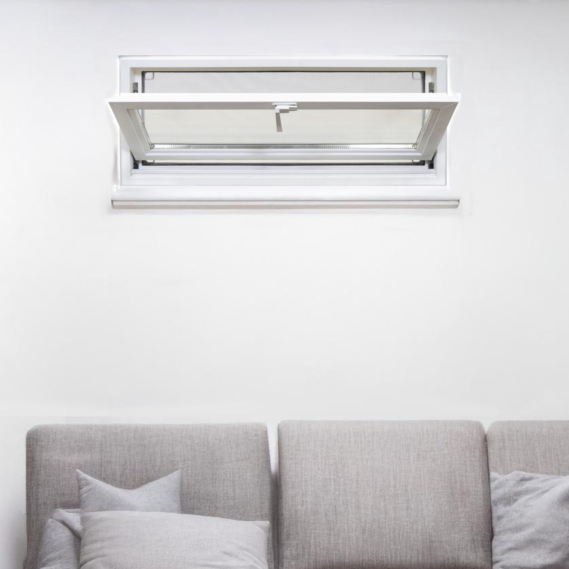 slide 3 of 6, RELIABILT 30001 Series 3-in Jamb Tilting Vinyl Replacement White Basement Hopper Window, 1 ct