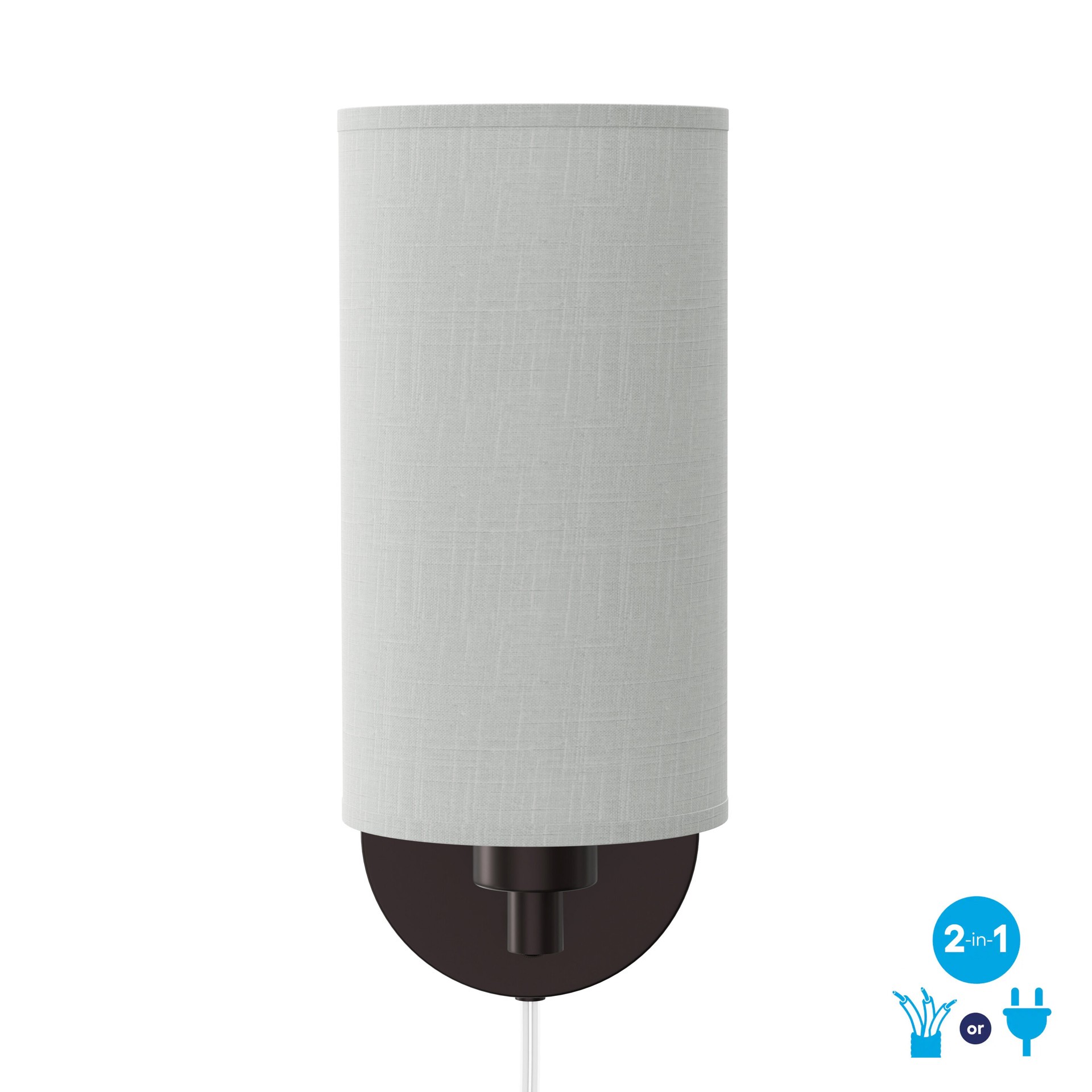 slide 2 of 6, allen + roth Korto 5-in W 1 -Light Bronze Transitional Wall Sconce, 1 ct