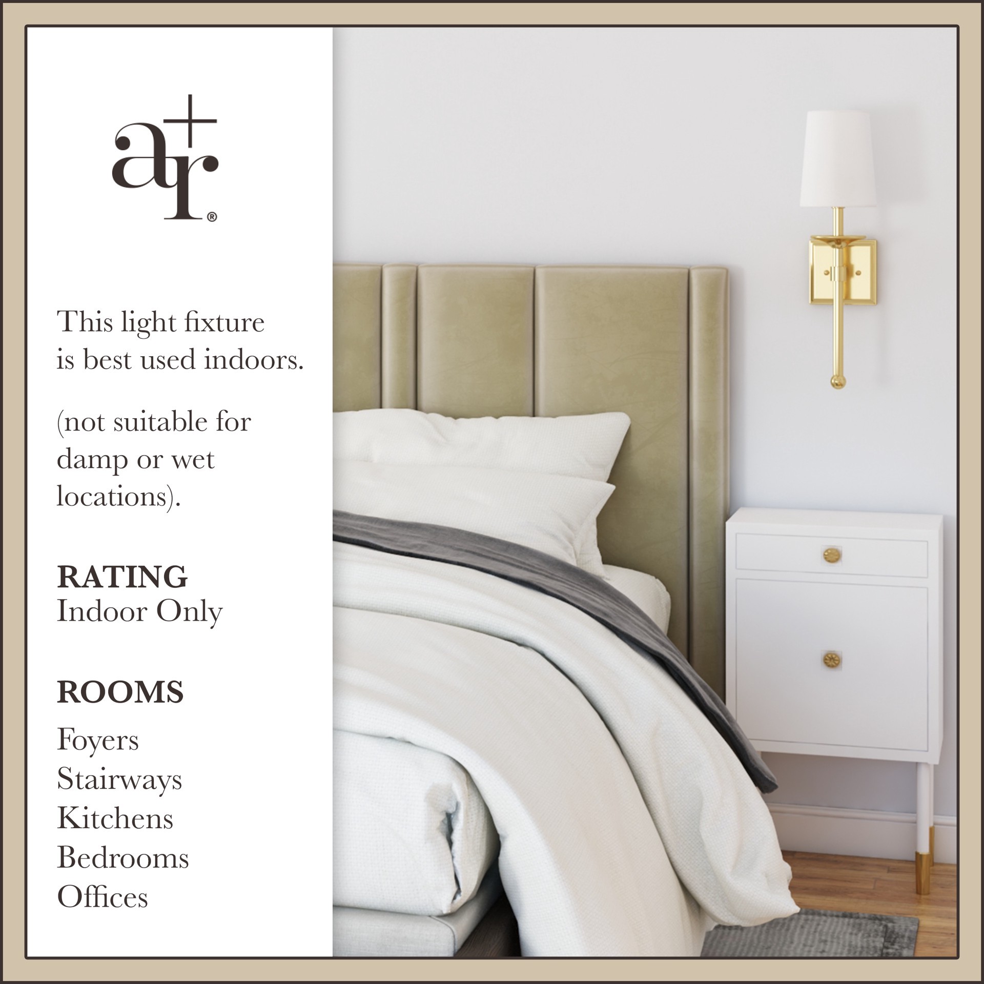 slide 5 of 6, allen + roth Eubanks 4.75-in W 1 -Light Brushed Gold Transitional Wall Sconce, 1 ct