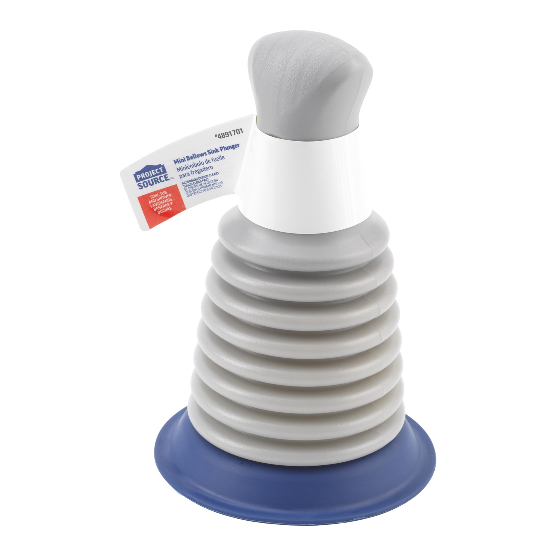 slide 4 of 4, Project Source 4.5-in Gray Rubber Plunger 3-in Handle, 1 ct