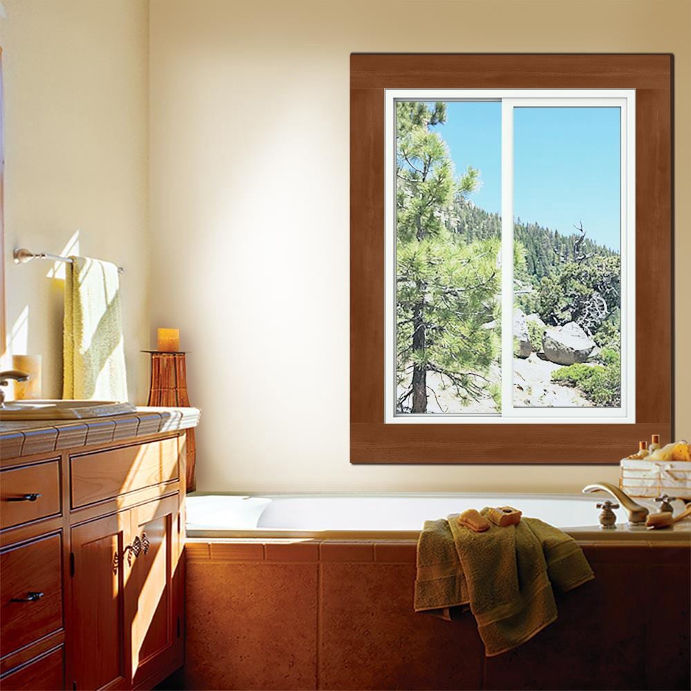 slide 5 of 6, JELD-WEN V-2500 White Exterior White Interior Left-Handed Vinyl Sliding Window Annealed Glass (Full Screen Included), 1 ct