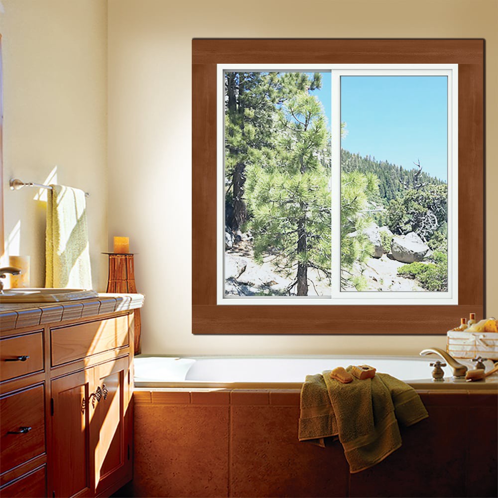 slide 5 of 6, JELD-WEN V-2500 White Exterior White Interior Left-Handed Vinyl Sliding Window Annealed Glass (Full Screen Included), 1 ct