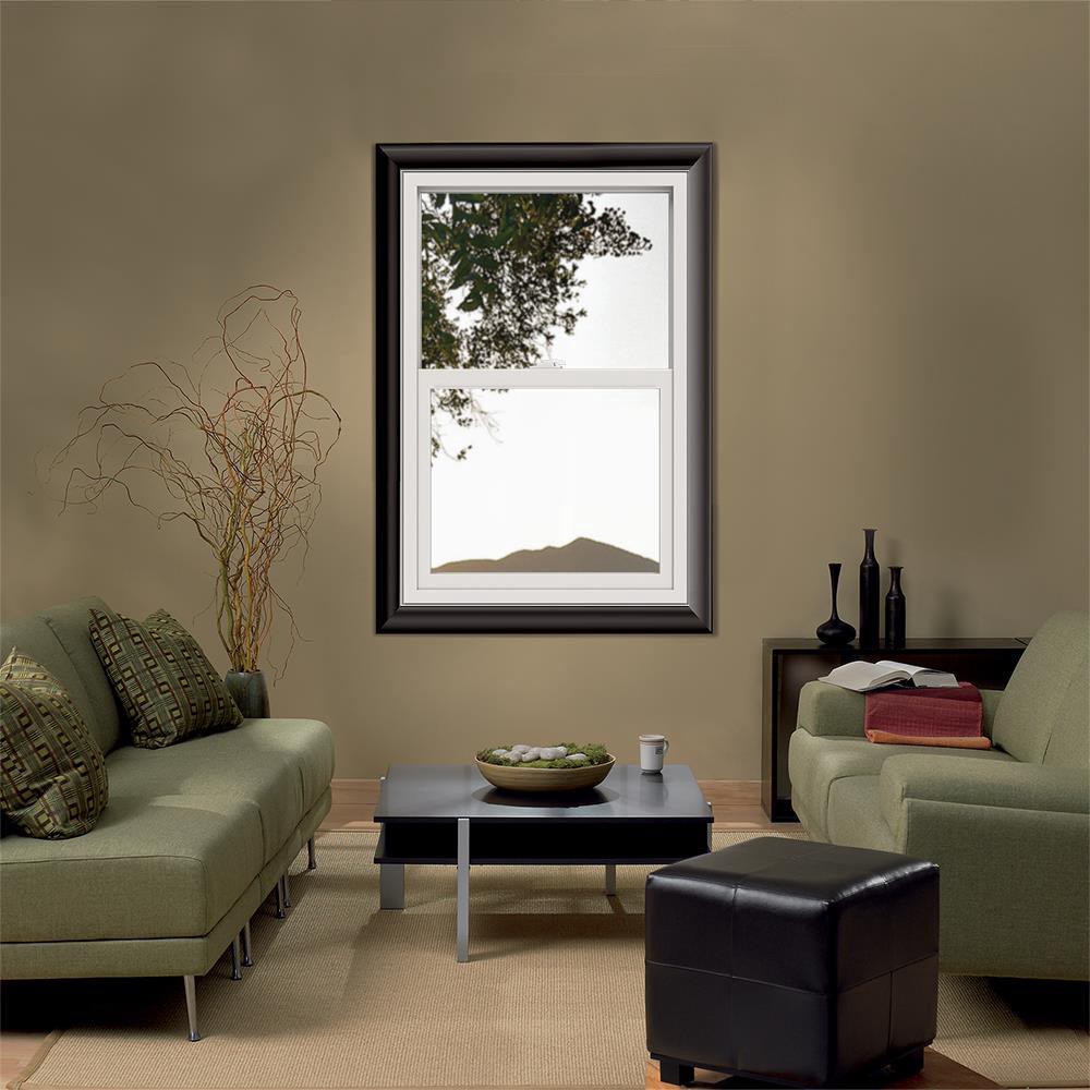 slide 4 of 6, JELD-WEN V-2500 23-1/2-in x 35-1/2-in White Exterior Vinyl New Construction Single Hung Window Low-E argon Double Pane Glass (Half Screen Included), 1 ct