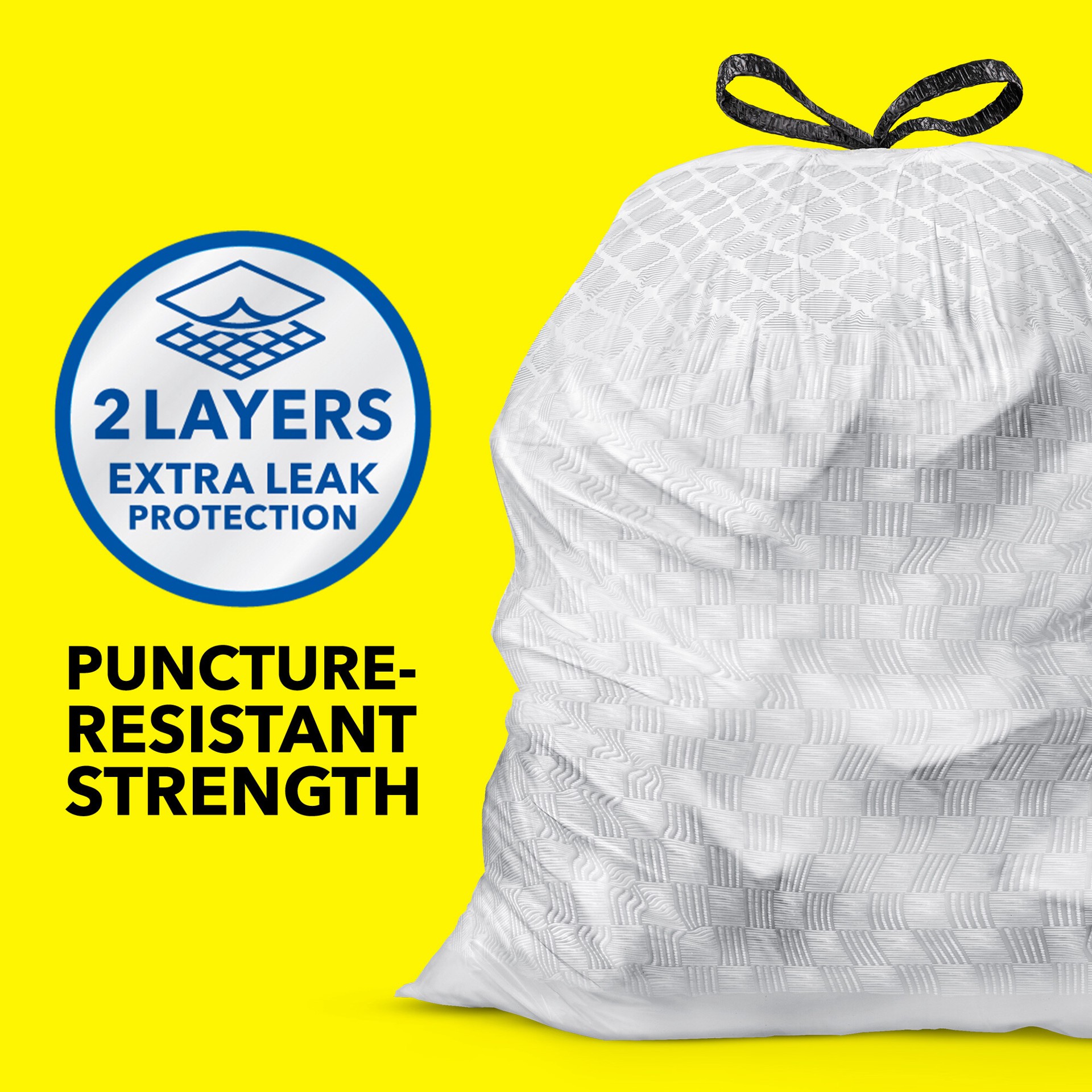 slide 2 of 6, Glad ForceFlex 13-Gallon Febreze Fresh Clean White Indoor Plastic Kitchen Drawstring Trash Bag 140 -Count, 1 ct