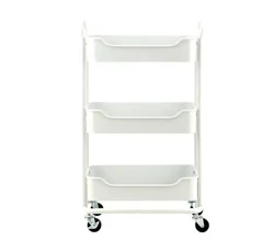 Style Selections 18.11-in W x 13.39-in D x 29.92-in H 3 -Tier White Metal Utility Shelving Unit