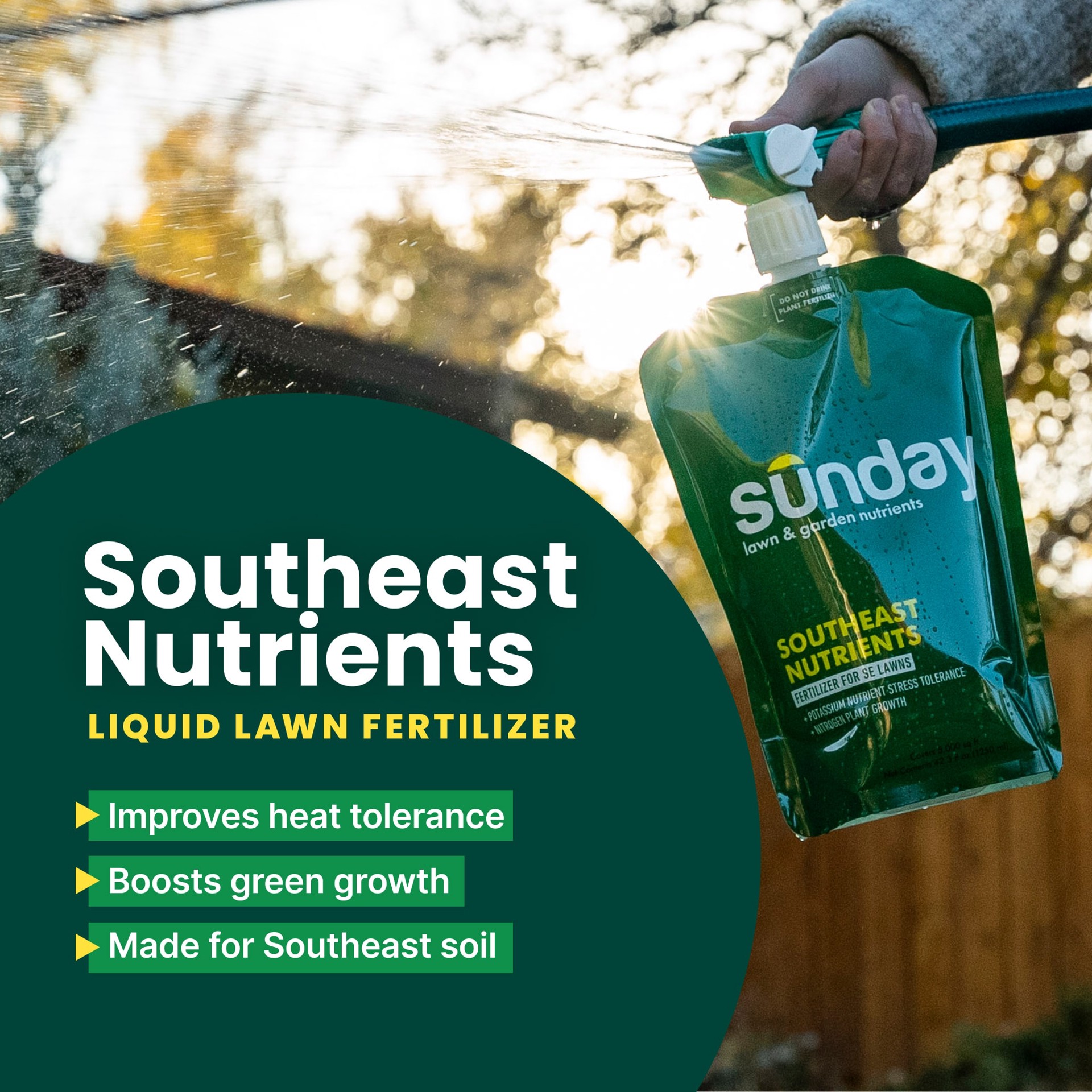 slide 2 of 6, Sunday Southeast Lawn Nutrients 3.6-lb 5000-sq ft 18-0 Natural Fast Release Liquid All Purpose Lawn Fertilizer, 1 ct