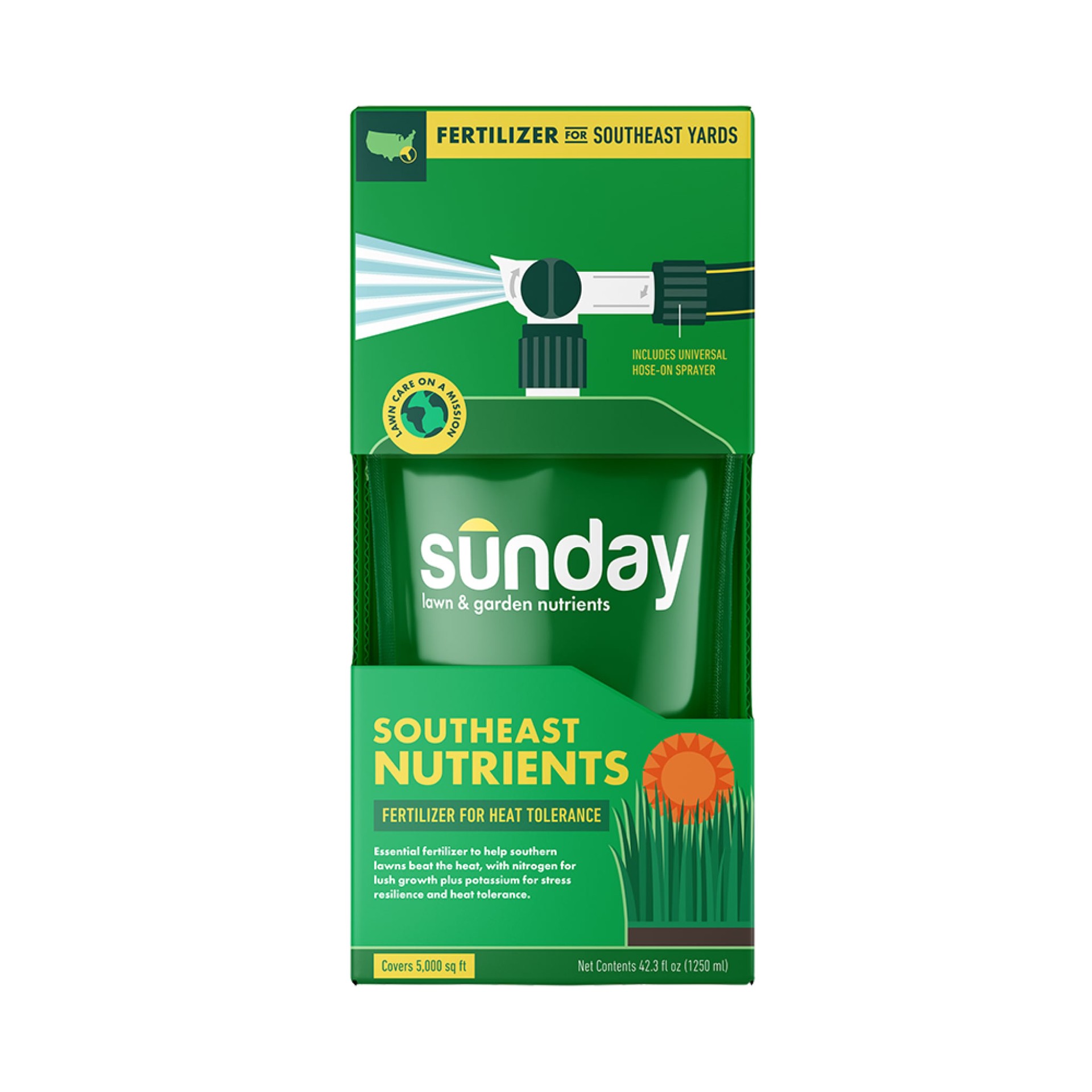 slide 1 of 6, Sunday Southeast Lawn Nutrients 3.6-lb 5000-sq ft 18-0 Natural Fast Release Liquid All Purpose Lawn Fertilizer, 1 ct