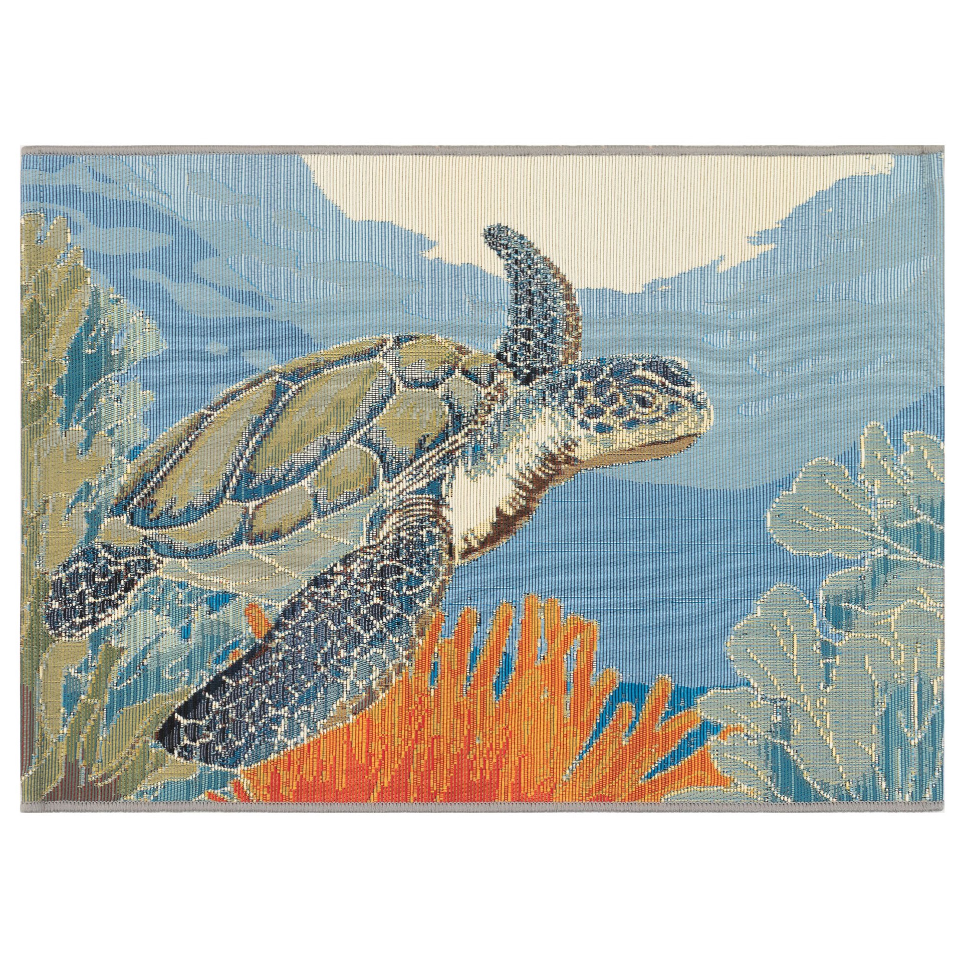 slide 2 of 6, allen + roth 24-in x 34.5-in Sea Non-Slip Grip Indoor or outdoor Novelty Door Mat, 1 ct