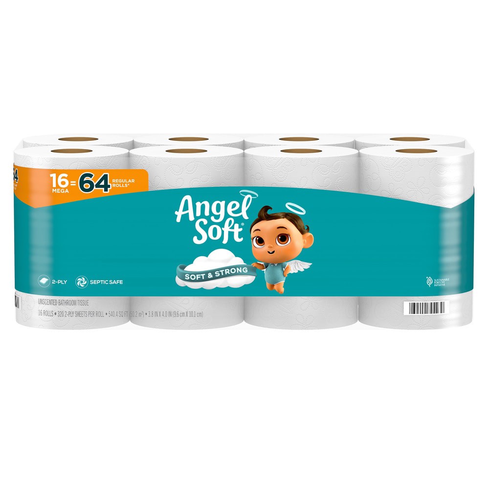 slide 1 of 6, Angel Soft 16 -Pack 2-ply Toilet Paper, 1 ct
