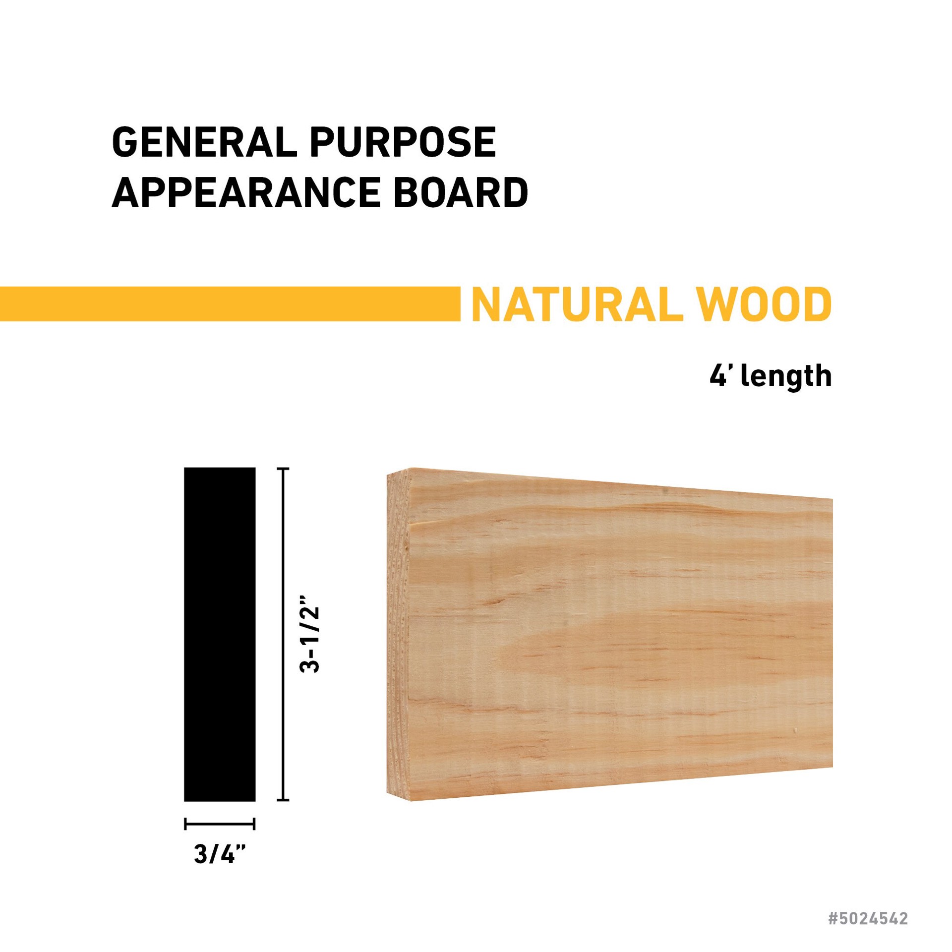 slide 3 of 6, RELIABILT 1-in x 4-in x 4-ft Unfinished Clear S4S Pine Common Softwood Board, 1 ct