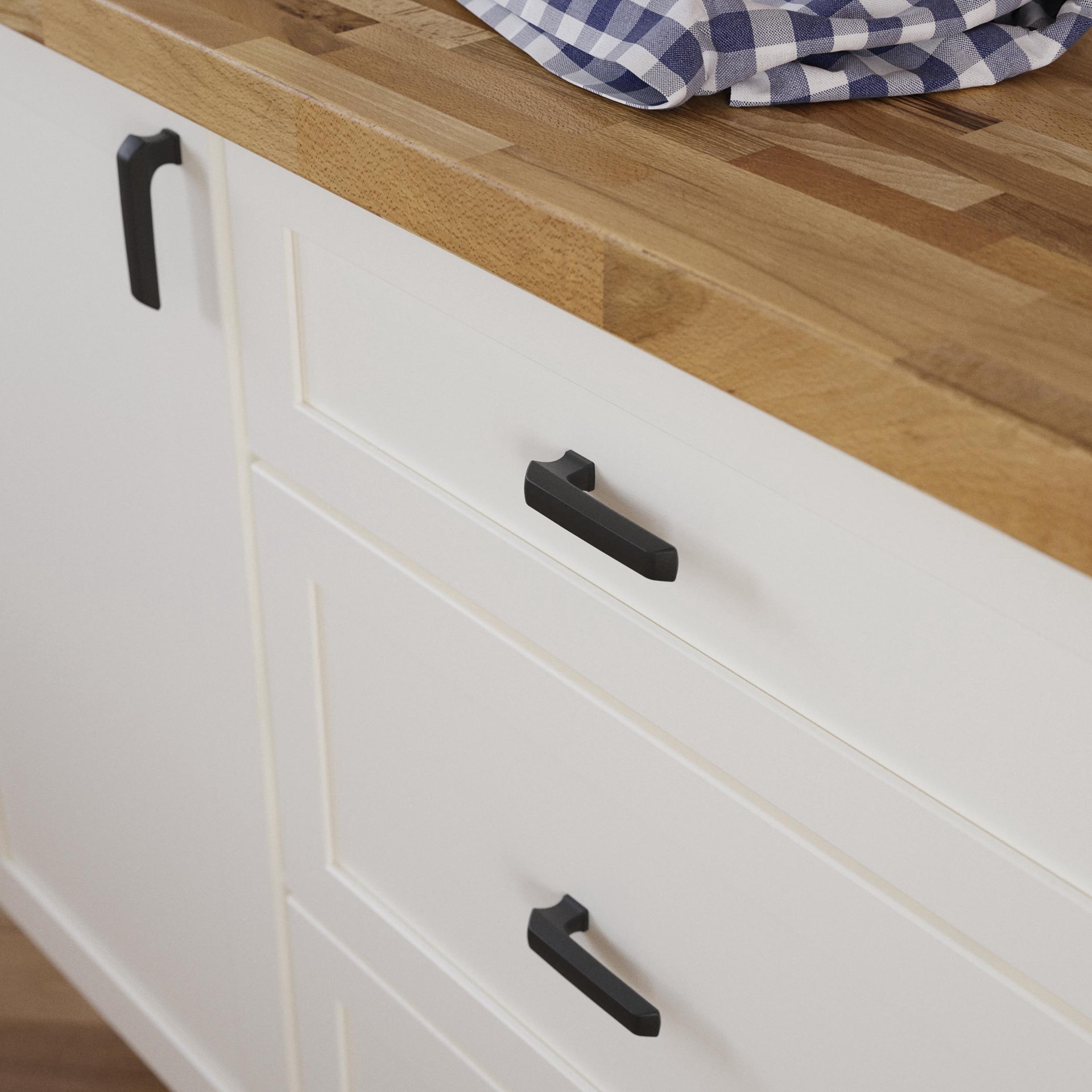 slide 2 of 6, Origin 21 Ivy 3-5/32-in Matte Black Square Cabinet Knob, 1 ct