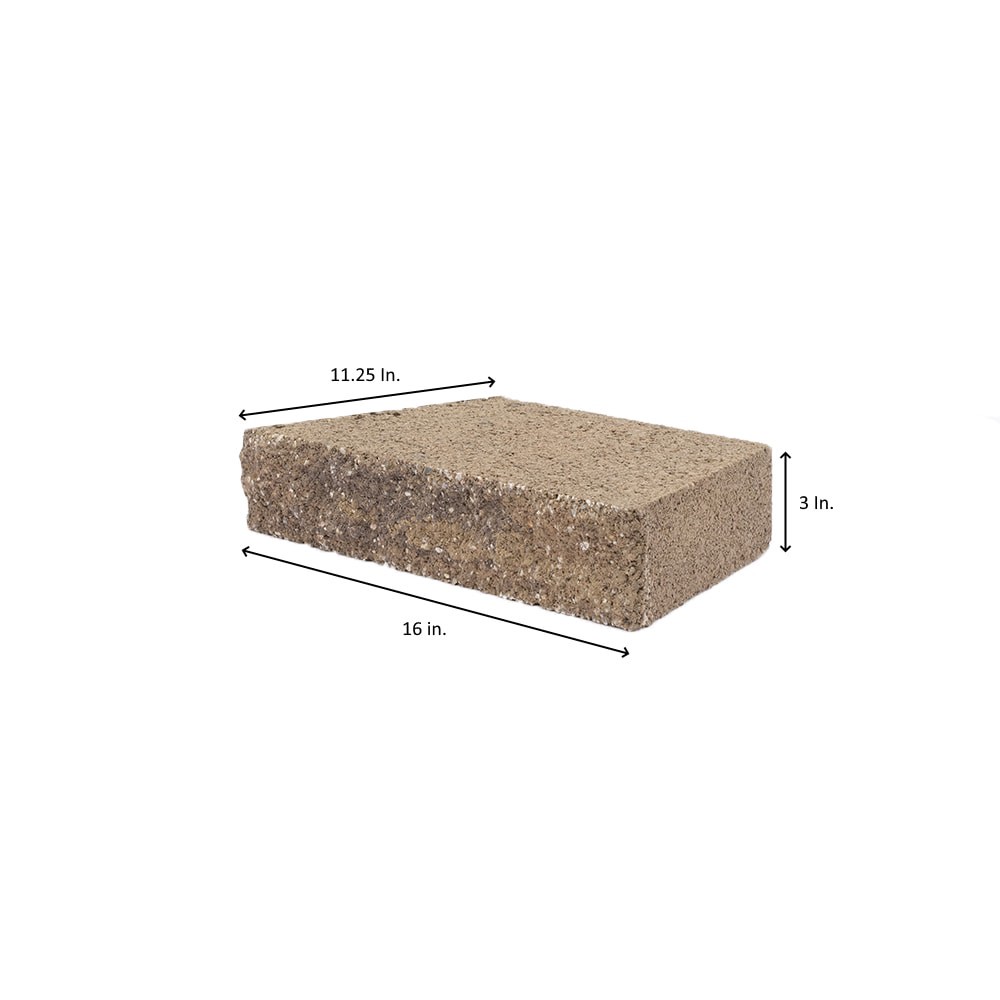 slide 2 of 5, ORCO 2.5-in H x 12-in L x 7-in D Tan/Buff/Brown Concrete Retaining wall cap, 1 ct