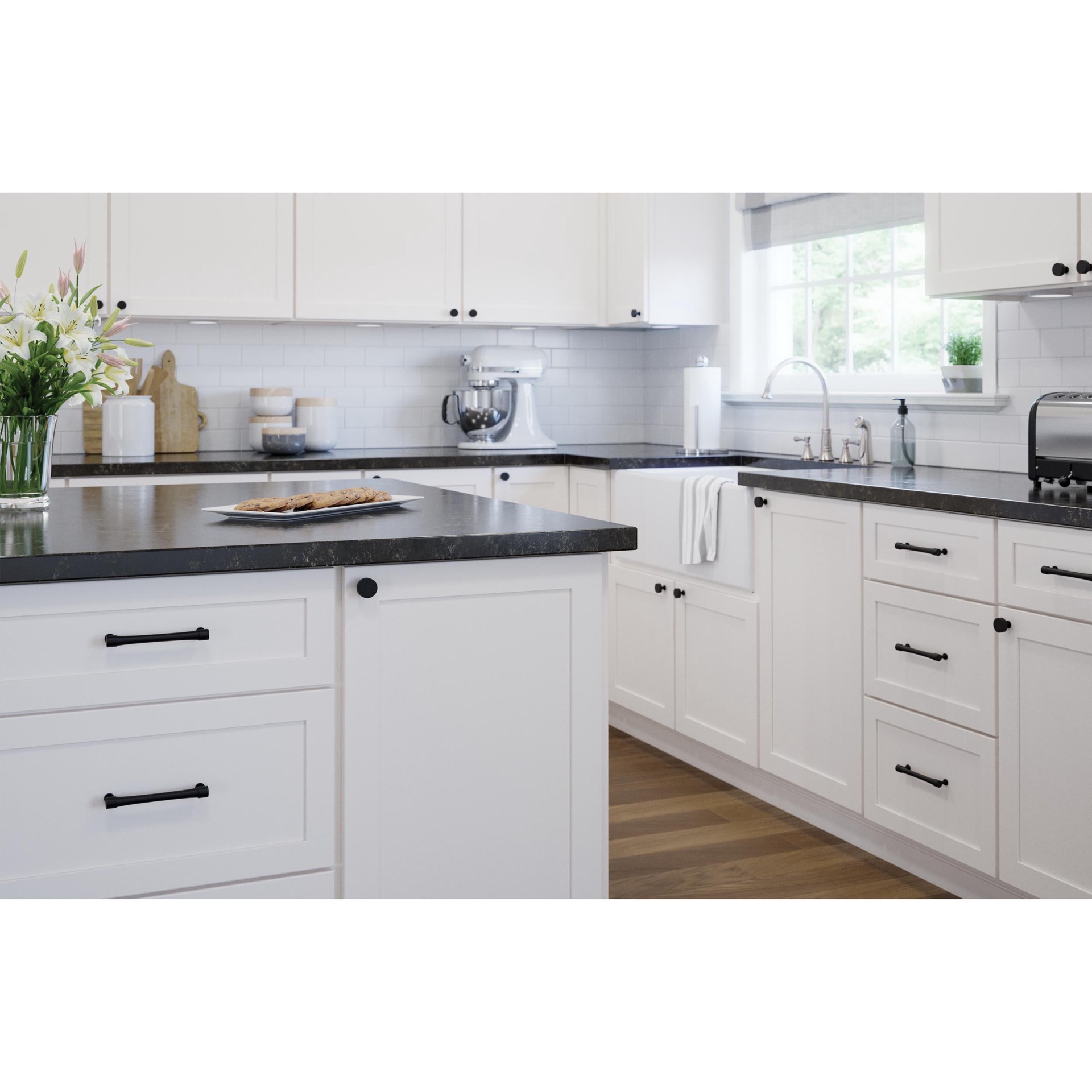 slide 5 of 6, Origin 21 Siri 5-1/16-in , 128mm Center to Center Matte Black Arch Bar Drawer Pull, 1 ct