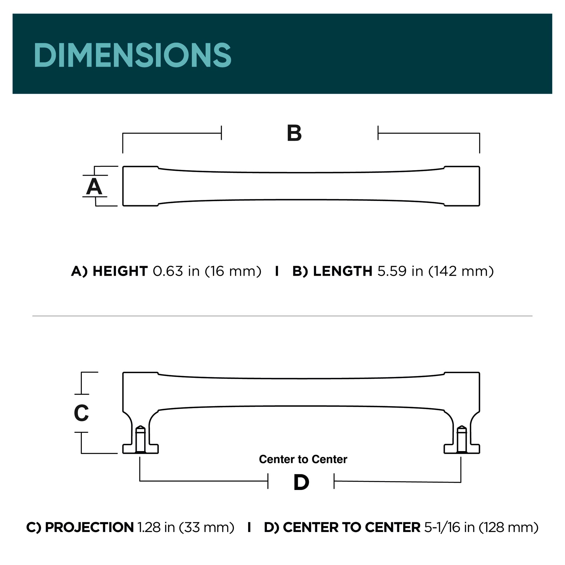 slide 6 of 6, Origin 21 Siri 5-1/16-in , 128mm Center to Center Matte Black Arch Bar Drawer Pull, 1 ct