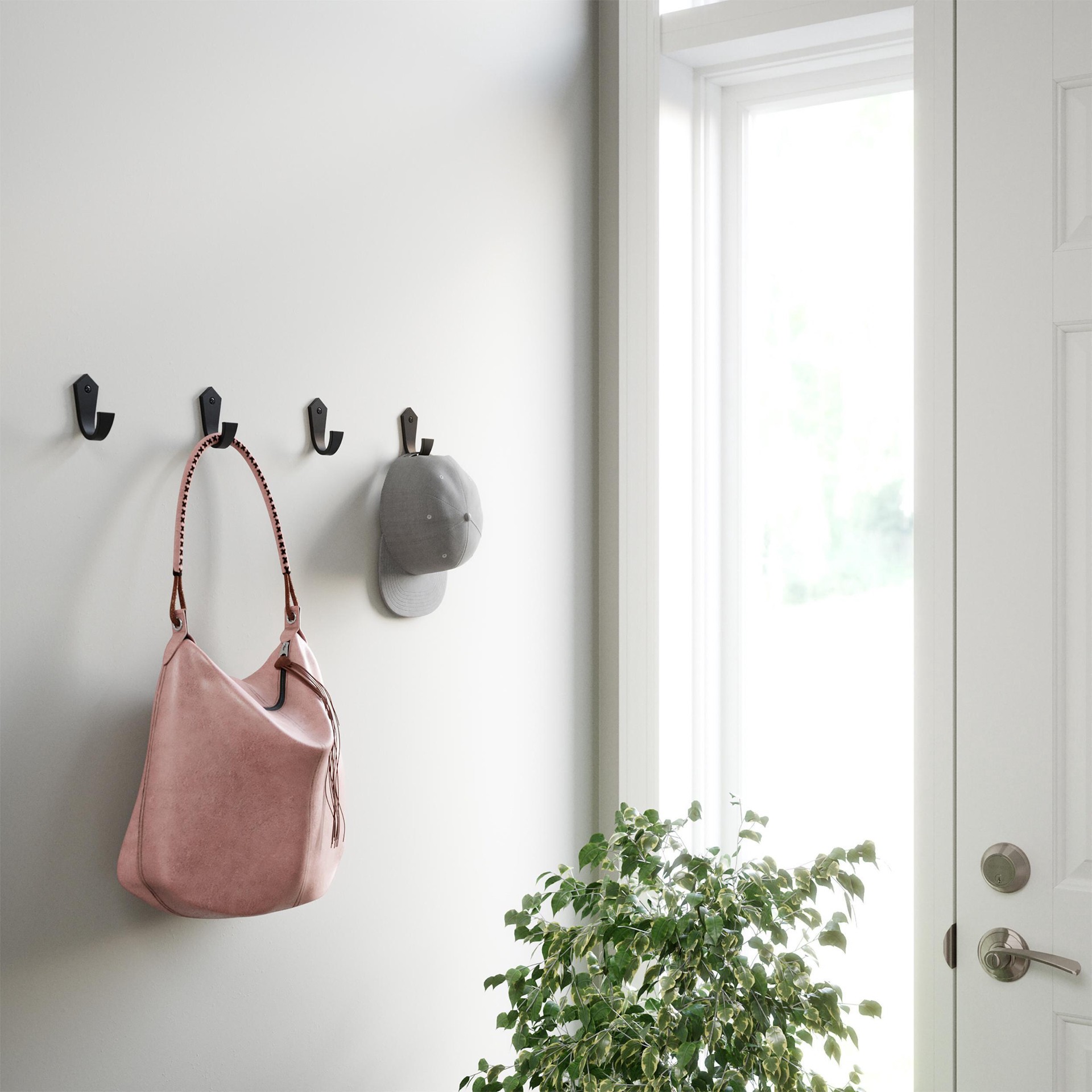 slide 2 of 6, Origin 21 1 -Hook 1.17-in x 2.7-in H Matte Black Decorative Wall Hook ( 25-lb Capacity), 1 ct