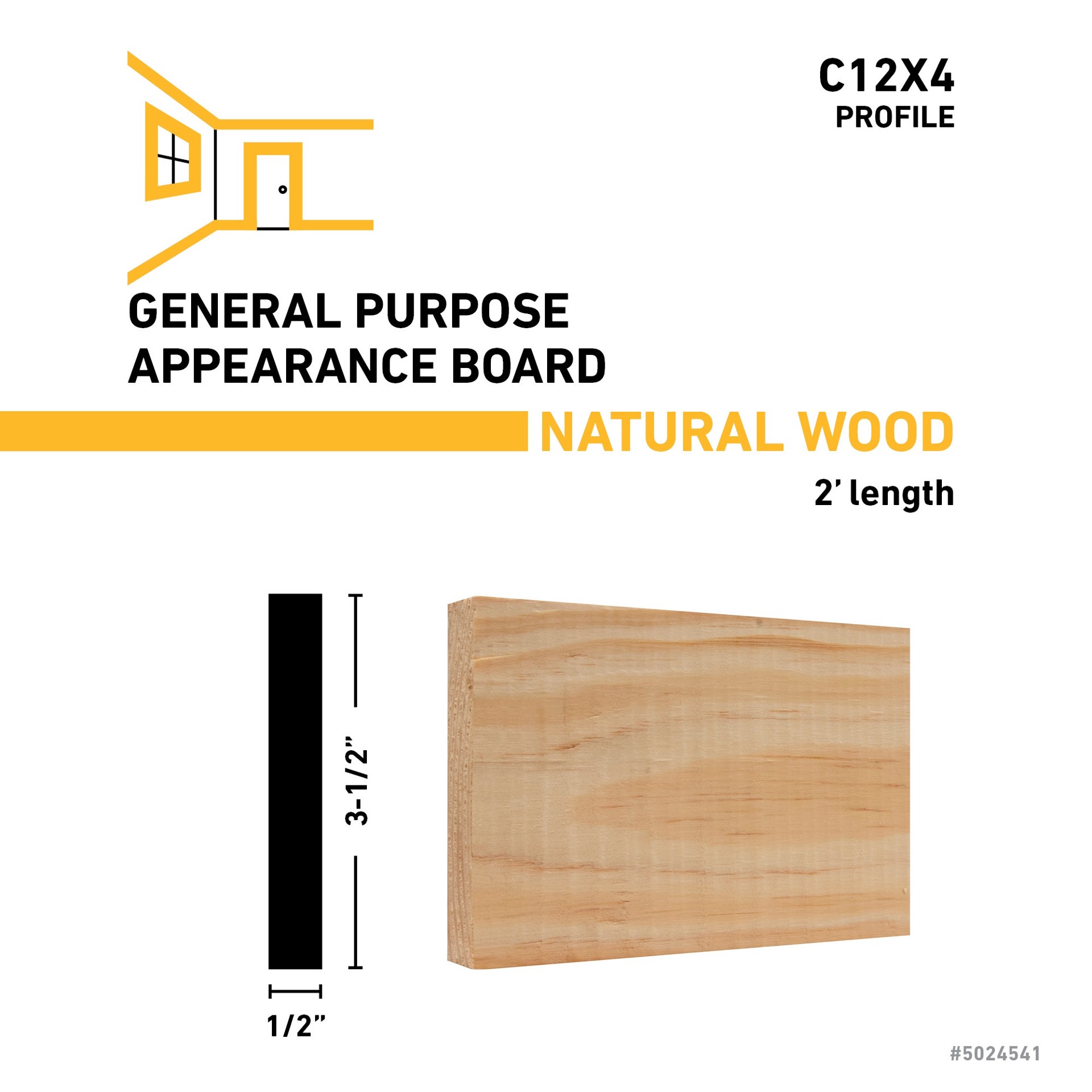 slide 3 of 4, RELIABILT 1/2-in x 4-in x 2-ft Select Pine Board, 1 ct