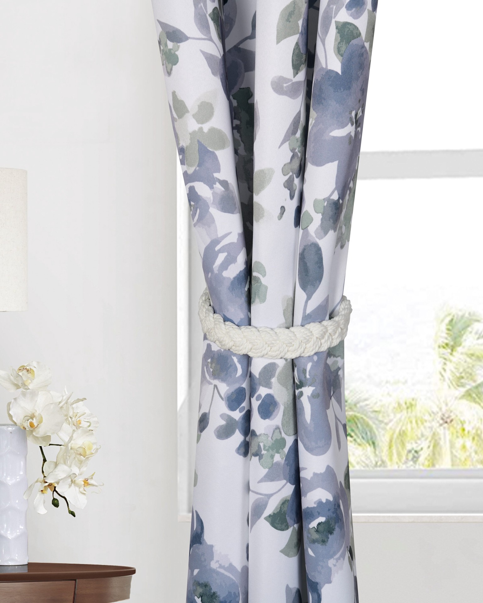 slide 3 of 3, allen + roth 18-in Ivory/hand knitting Curtain Holdbacks, 1 ct