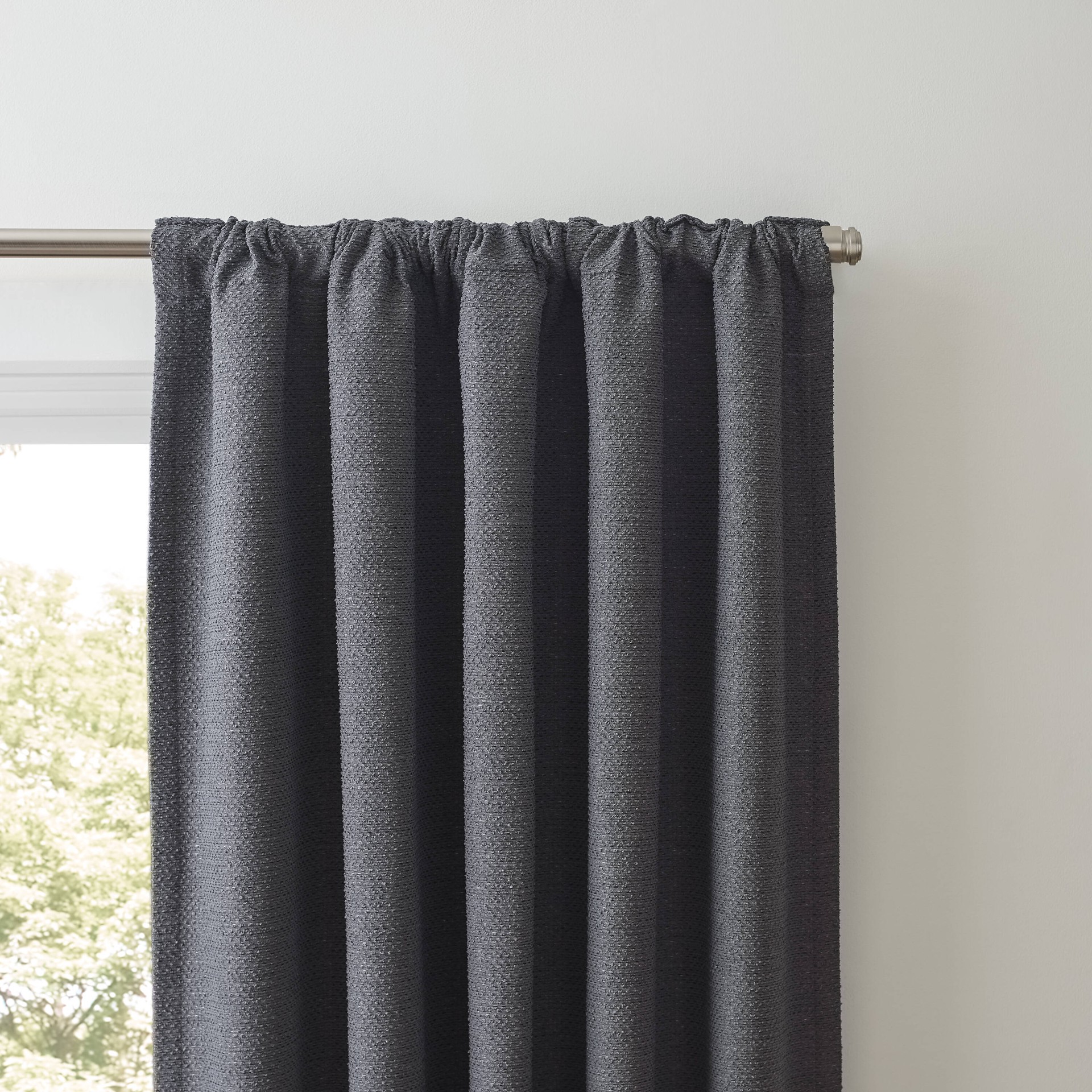 slide 3 of 5, Origin 21 84-in Grey Blackout Thermal lined Back tab Single curtain panel, 1 ct