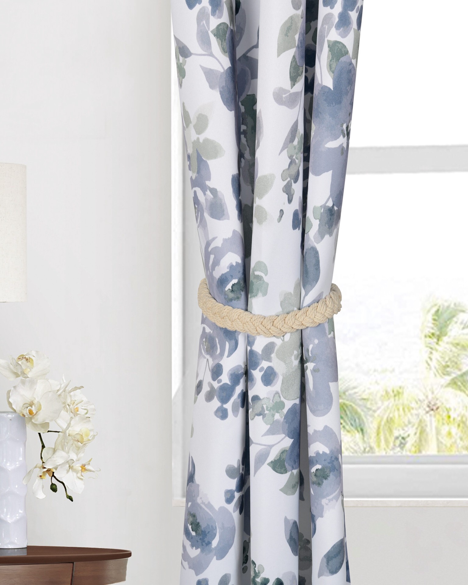 slide 4 of 4, allen + roth 18-in Beige/hand knitting Curtain Holdbacks, 1 ct