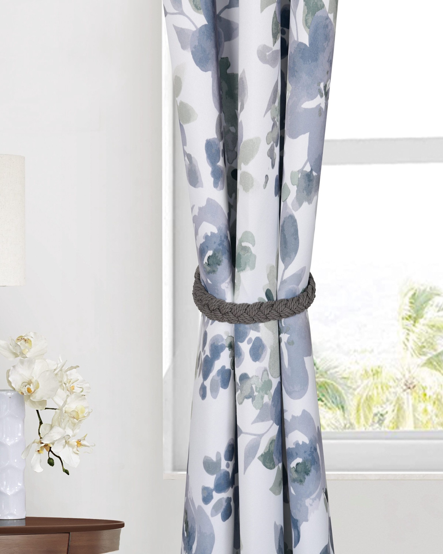 slide 3 of 3, allen + roth 18-in Gray/hand knitting Curtain Holdbacks, 1 ct