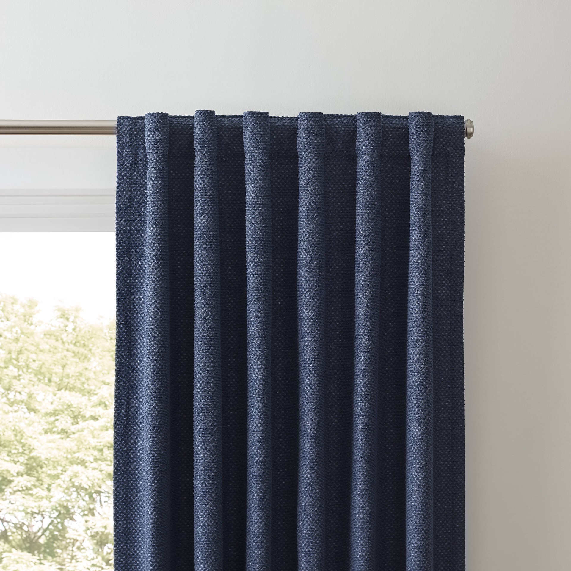 slide 2 of 5, Origin 21 84-in Navy Blackout Thermal lined Back tab Single curtain panel, 1 ct